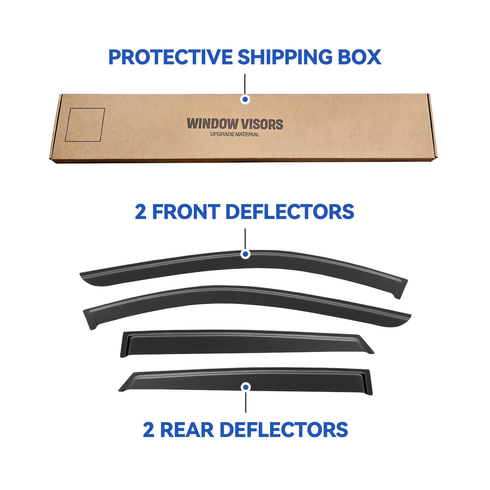 Window Visors Rain Guards Shield for 2017-2025 Mazda CX5, Out-Channel Window Vent Wind Deflectors Visors Shades for 17-25 CX-5