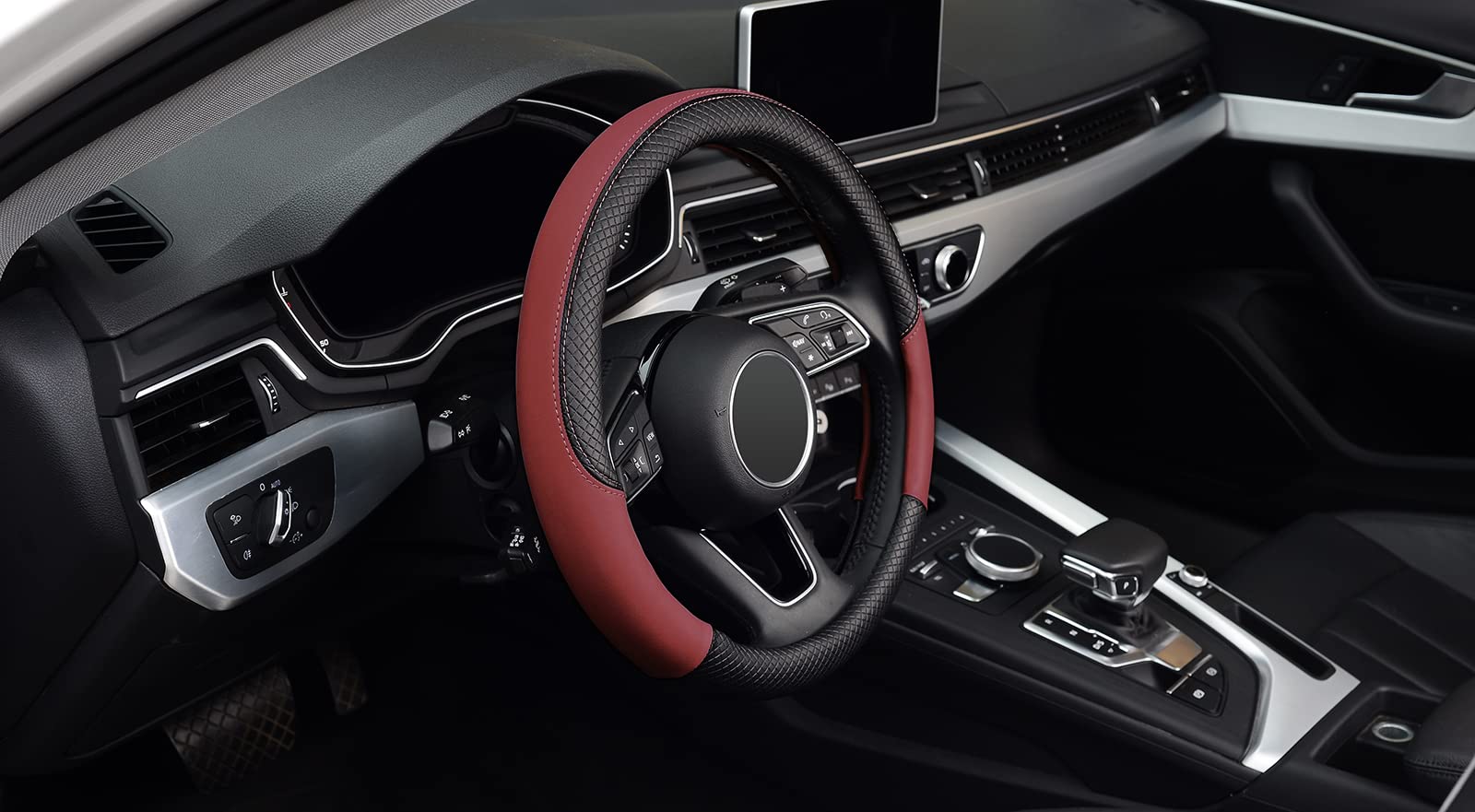 Labbyway Steering Wheel Cover, Universal 15 Inch Microfiber Leather Car Wheel Protecto, Skidproof, Stable, Warm In Winter And Cool In Summer (Claret)