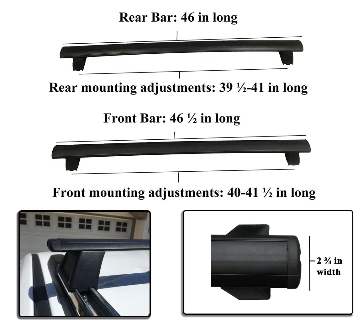 BRIGHTLINES Roof Racks for 2011-2021 Jeep Grand Cherokee, Aluminum, Silver, Compatible with Grooved Side Rails, Model BL150010