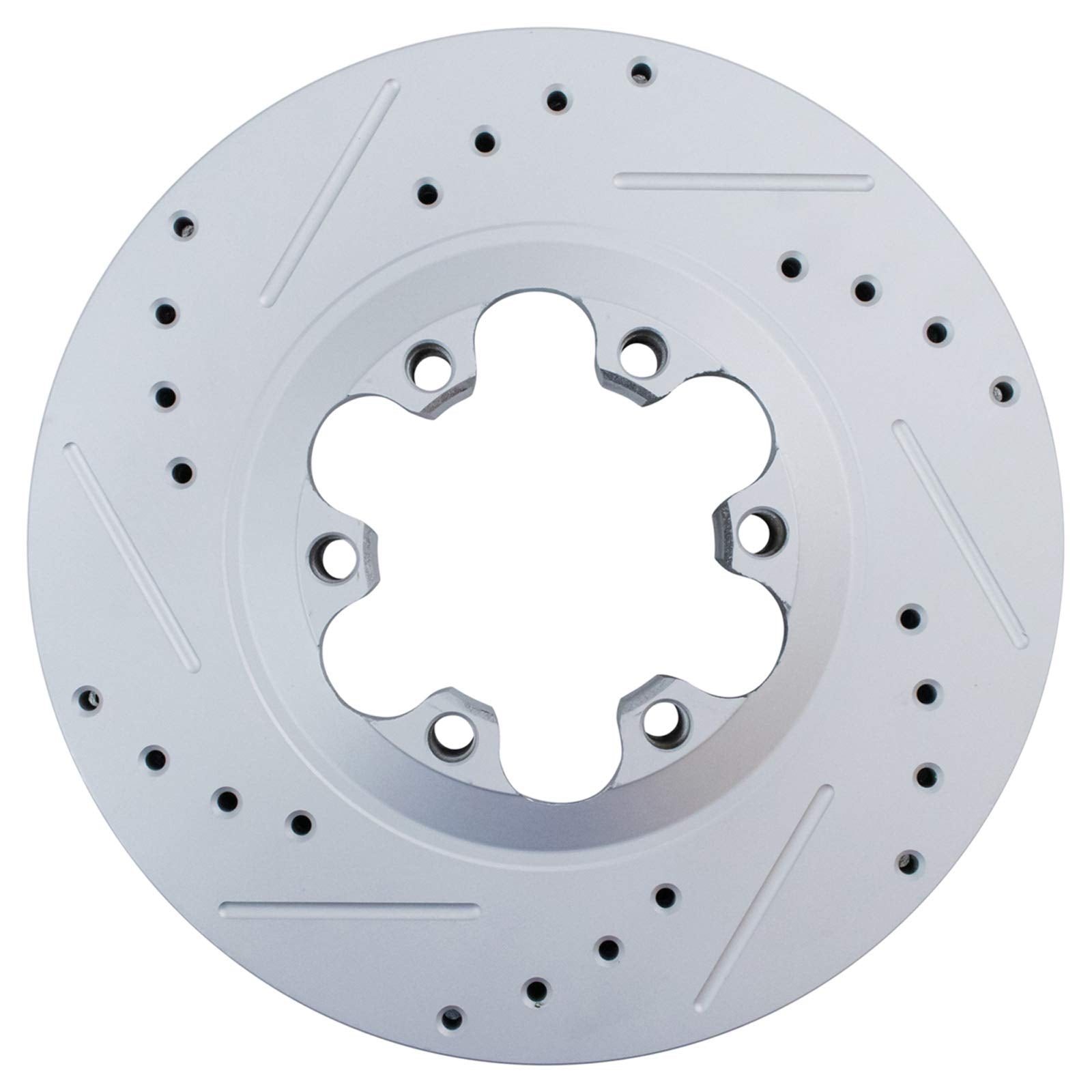 Trq Front Performance Brake Rotors Set Premium G-Coated Cross Drilled & Slotted Compatible With 2004-2008 Chevrolet Colorado Gmc