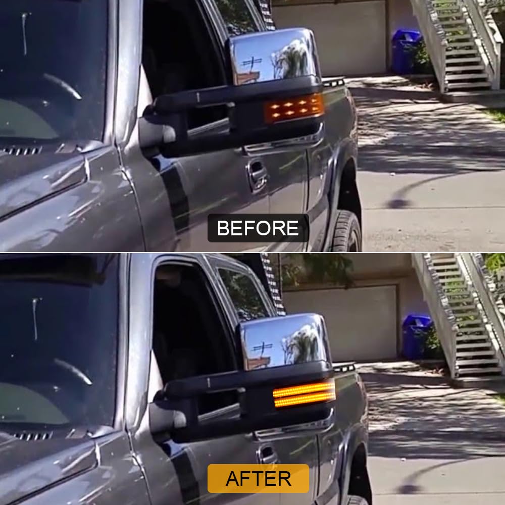 Roccs Blinker Yellow Full Led Side Tow Mirror Marker Light Fit For 3Rd Generation Chevy Silverado / 4Th Generation Gmc Sierra 20