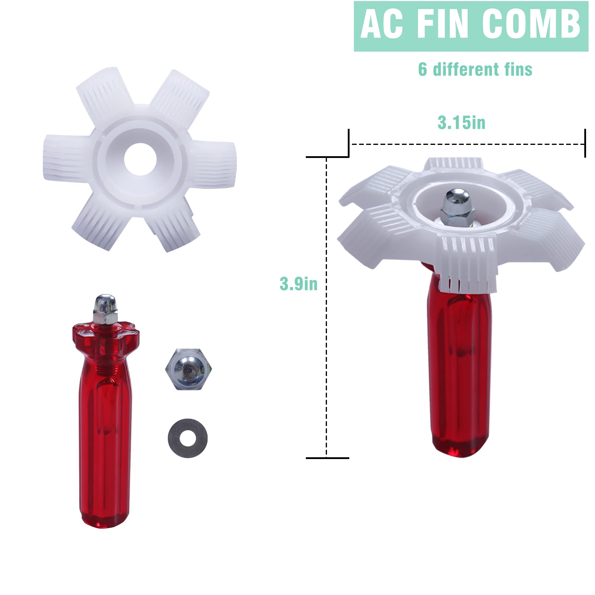 LONCHDAN 10 Pcs Air Conditioner Fin Comb Cleaner kit AC Coil Cleaning Brush 5 Different Fin Combs Condenser Fin Straightener AC