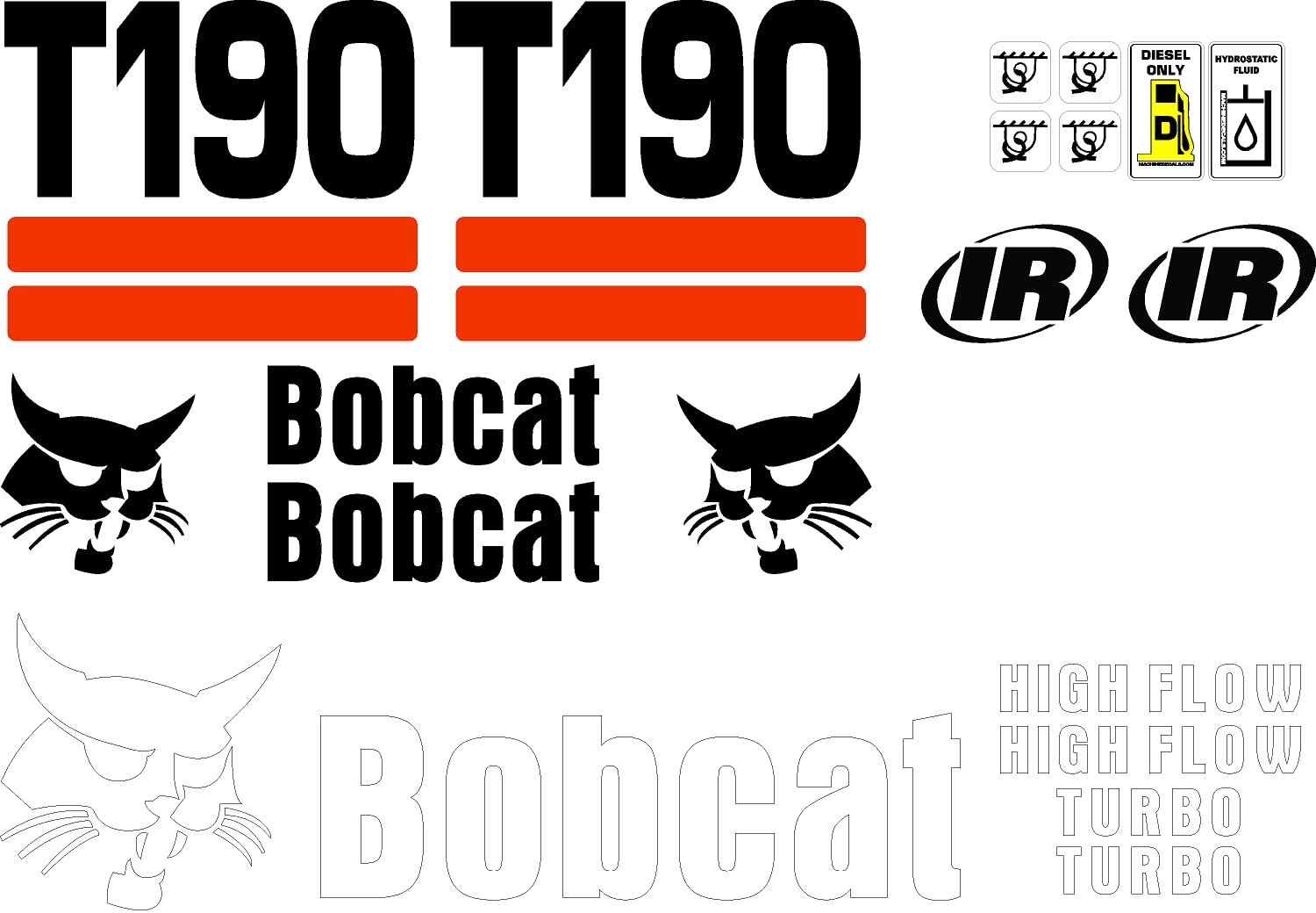 Aftermarket Fits Bobcat T190 Excavator Decal Set Whole Machine