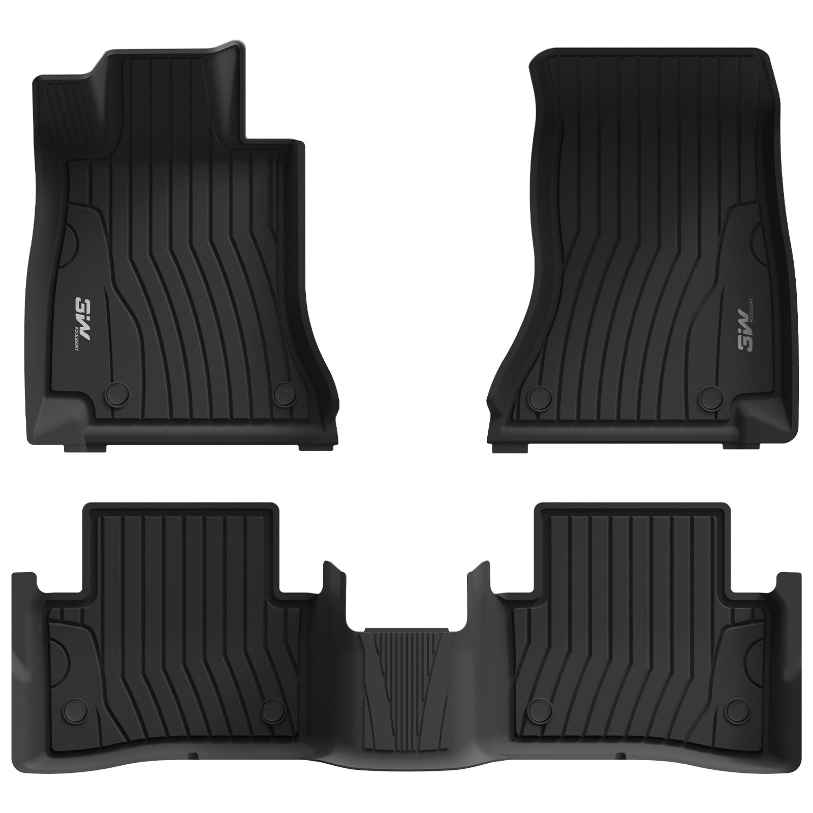 3W Floor Mats Compatible For Benz C-Class 2022-2024 2025 Tpe All Weather Custom Fit Floor Liner For Benz C Class 1St And 2Nd Row