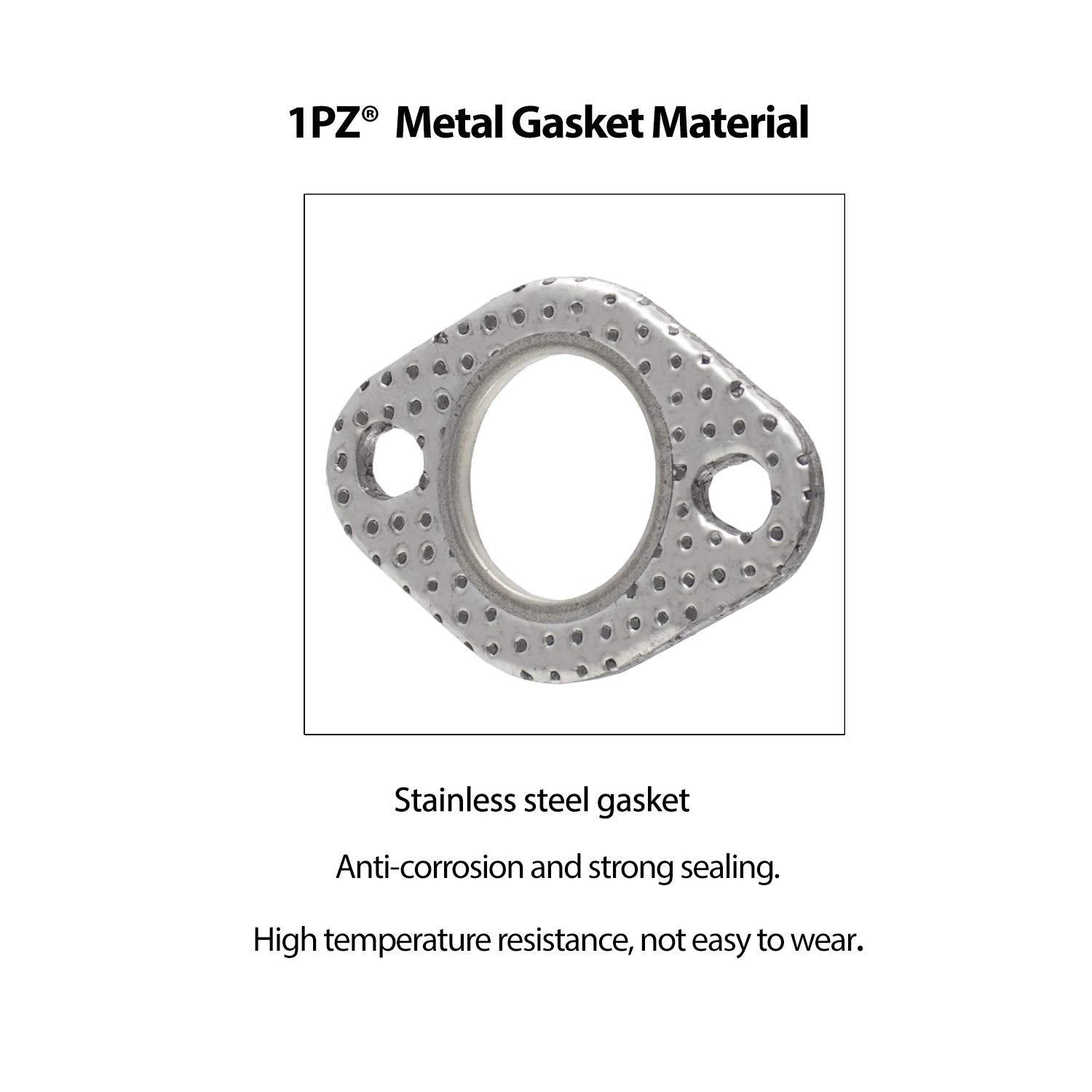 1Pz Mg2-Se3 Premium Exhaust Bolt And Gasket For Gy6 50Cc 70Cc 90Cc 110Cc 125Cc 150Cc Gmb139 Engine Scooters Atv (Silver)