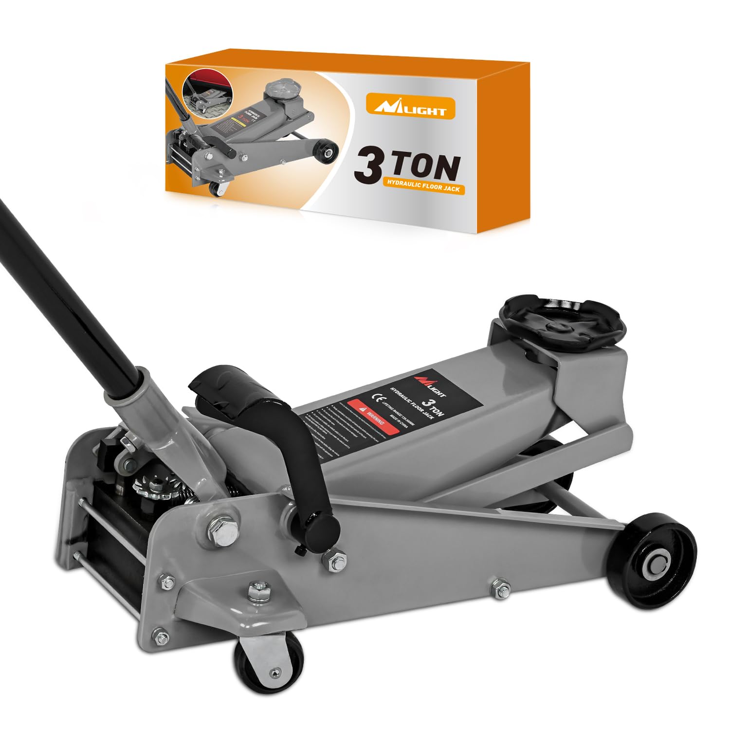 Nilight 3 Ton Floor Jack, Heavy-Duty Steel Car Service Jack with Quick Lift Pump, 5.31-19.69 Lifting Range