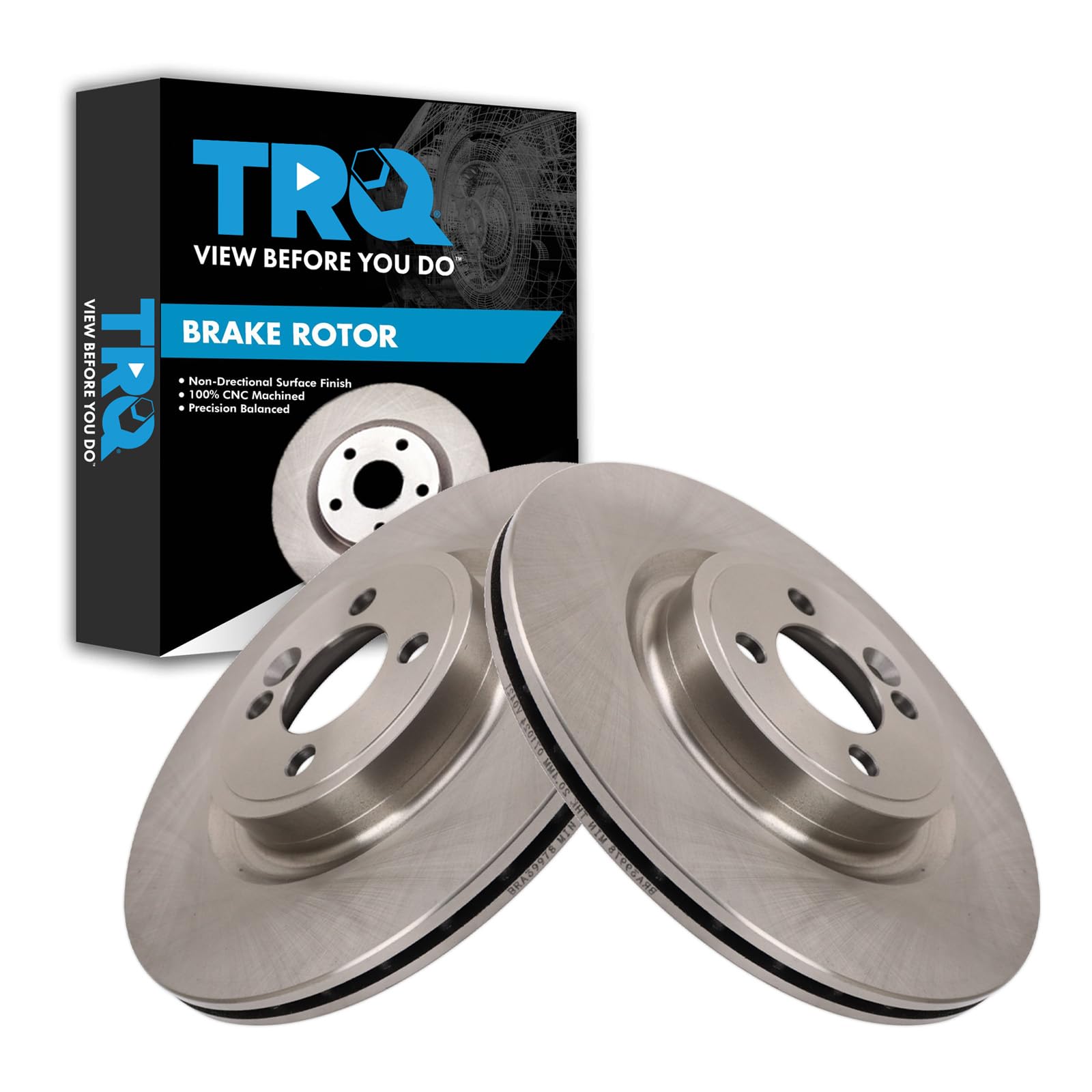 Trq Front Brake Rotors Set Compatible With 2009-2015 Mini Cooper