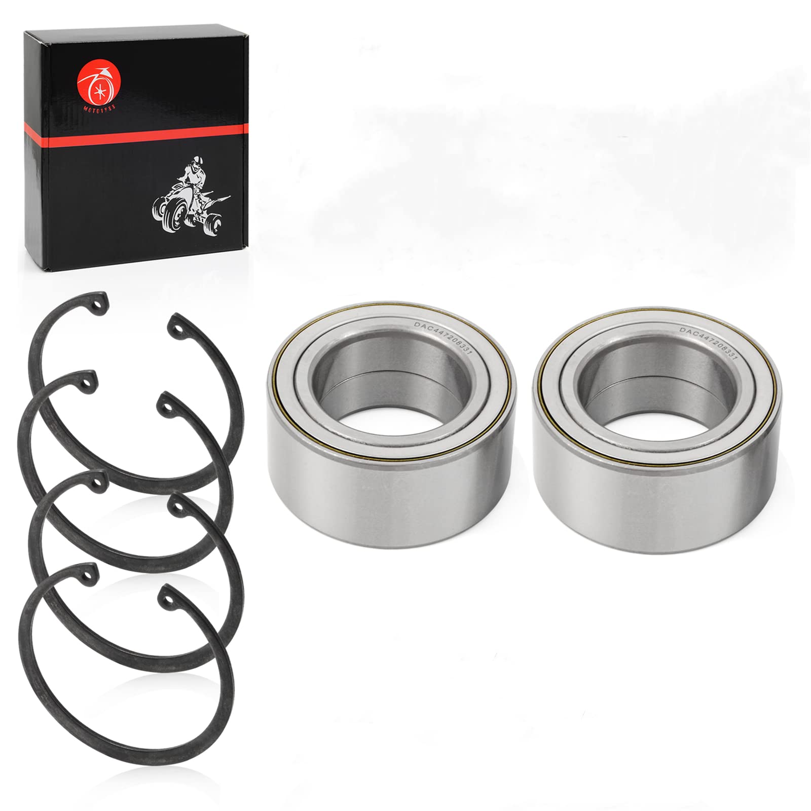 Front Wheel Bearings 44X72X33Mm & Ring Clip Compatible With Polaris Rzr 800 4 S 2010 2011 2012 2013 2014 3514699 3515090 7710780 7710440