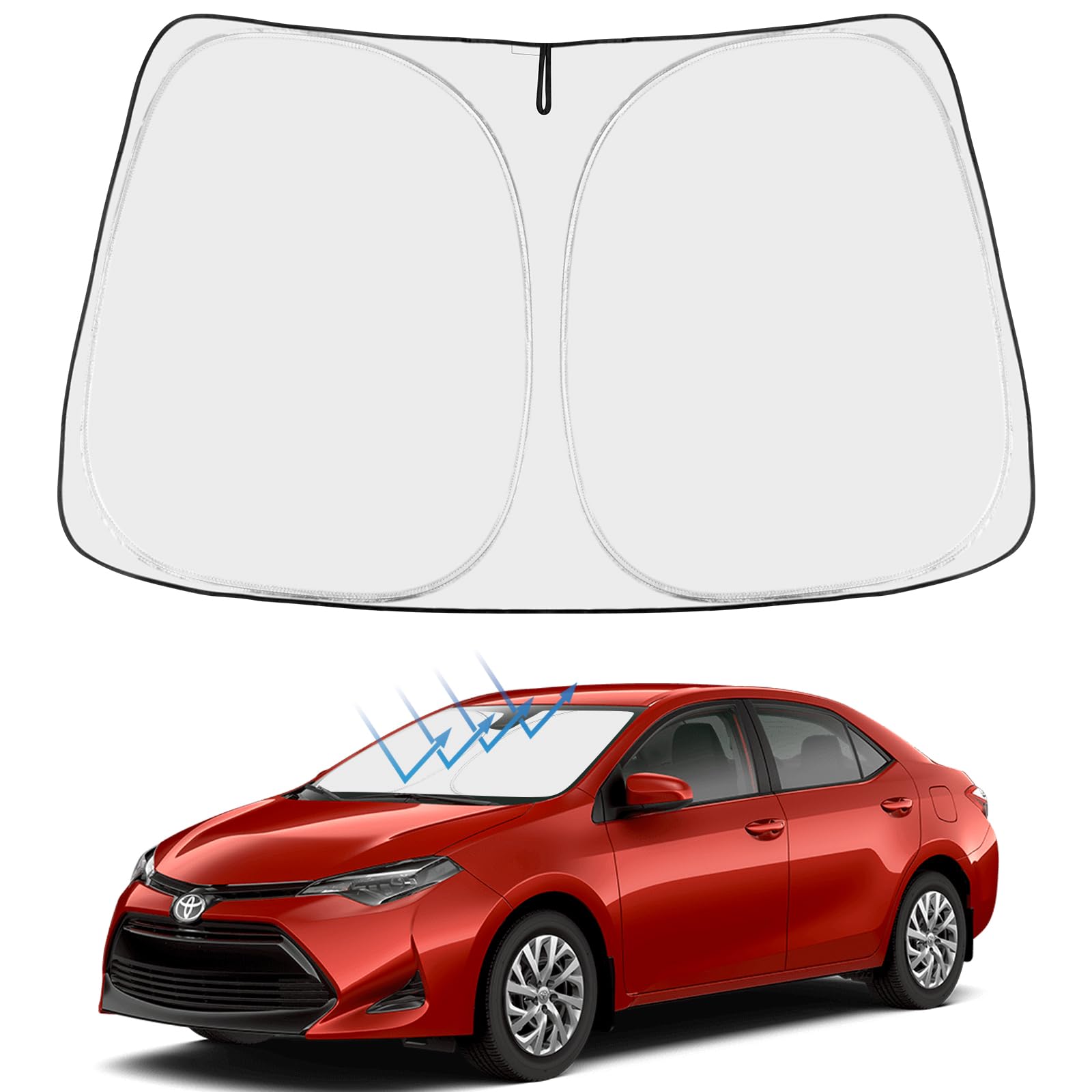 Proadsy Front Windshield Sun Shade Foldable Sunshade Protector Custom Fit 2014-2019 Corolla L LS LE ECO XLE SE XSE Sedan Accesso
