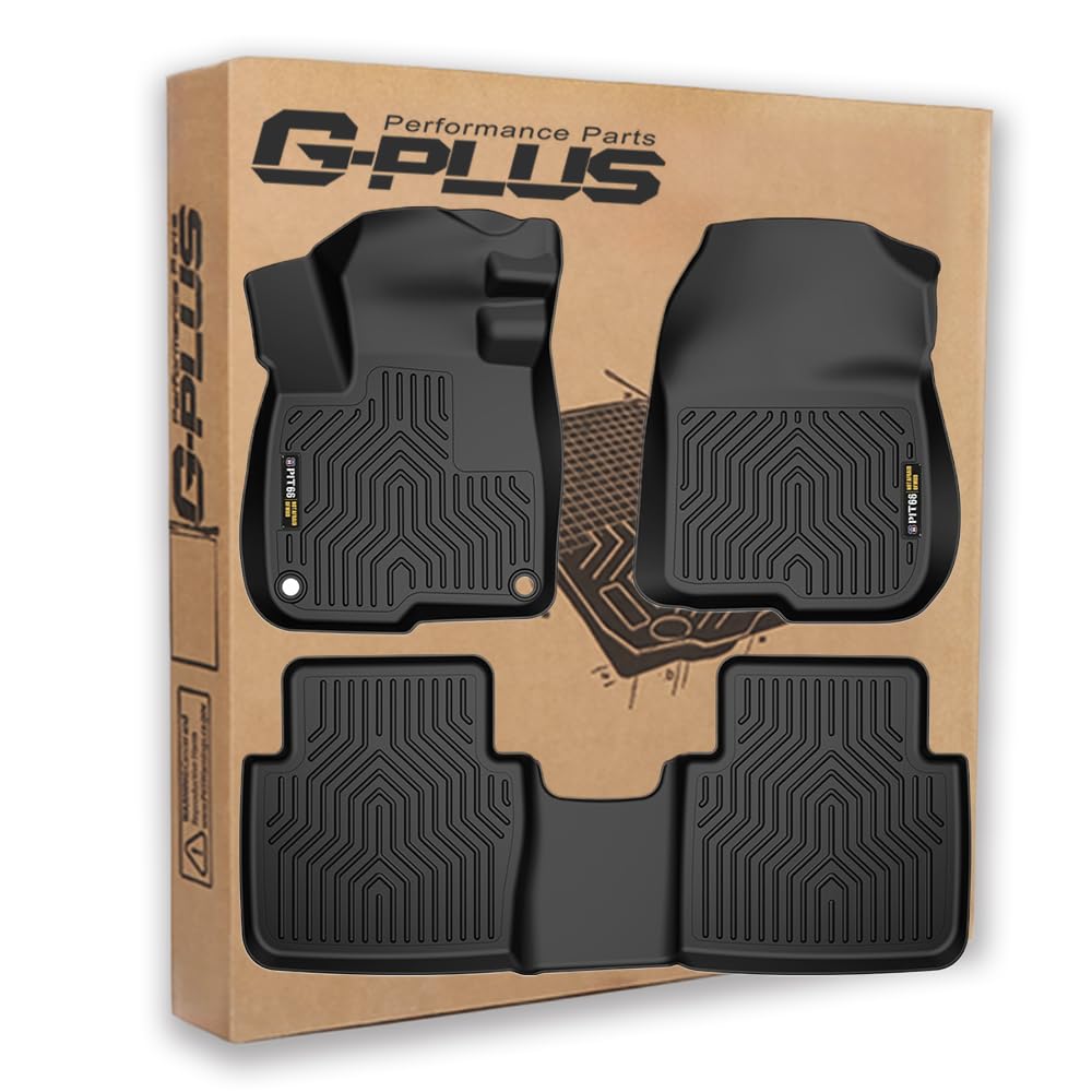 G-PLUS Floor Mats Compatible with Honda CR-V 2017-2022, Compatible with Honda CR-V Hybrid 2017-2022 TPE Floor Liners 3 Piece Bla