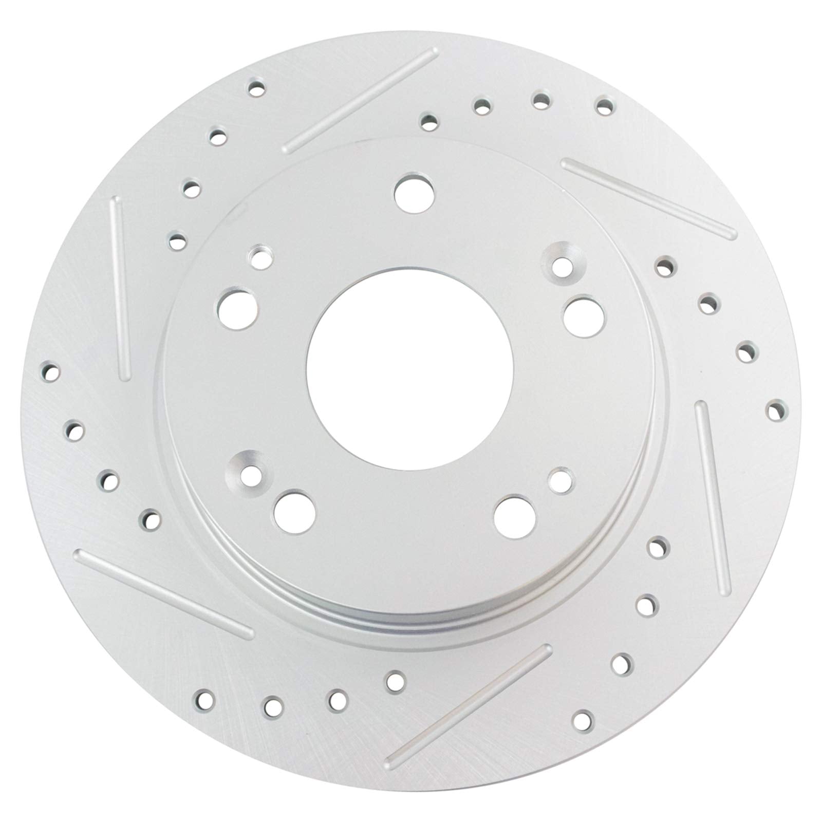 Trq Rear Brake Rotors Set Premium G-Coated 2 Piece Slotted X Drilled Driver & Passenger Side Compatible With 2013-2015 Acura Ilx