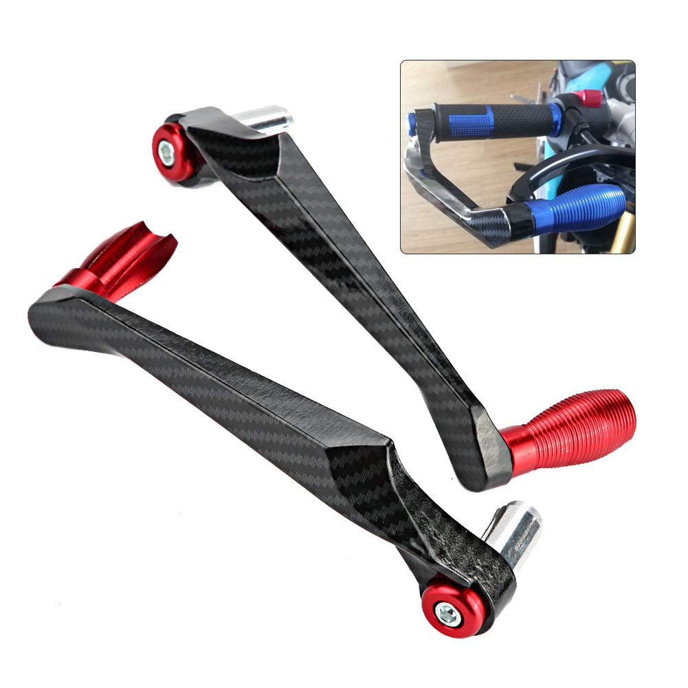 7/8Inch Universal Motorcycle Handlebar Protector, Cnc High Density Aluminum Alloy Brake Handlebar Guard(Red)