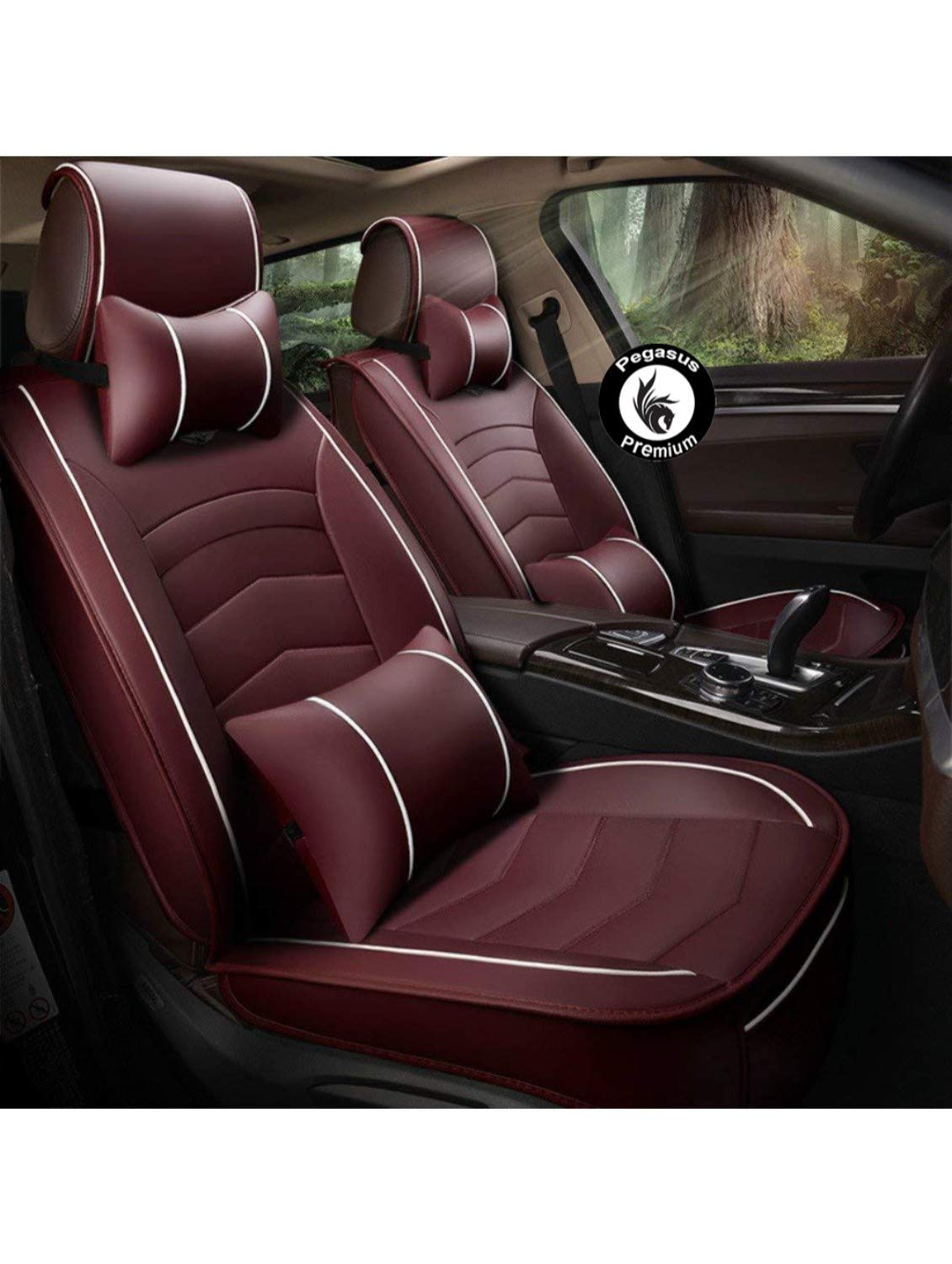 Pegasus Pu Leather Car Seat Cover MarronBeige for Maruti Celerio