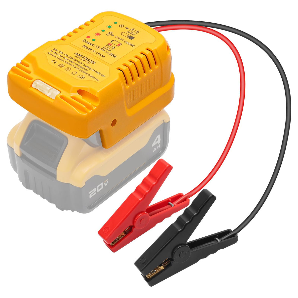 Xinriga Jump Starter for Dewal_t_20V 60V Battery Jumper Cables 11AWG 1.2FT Automotive Booster Cable for Jump Starting Car Using 