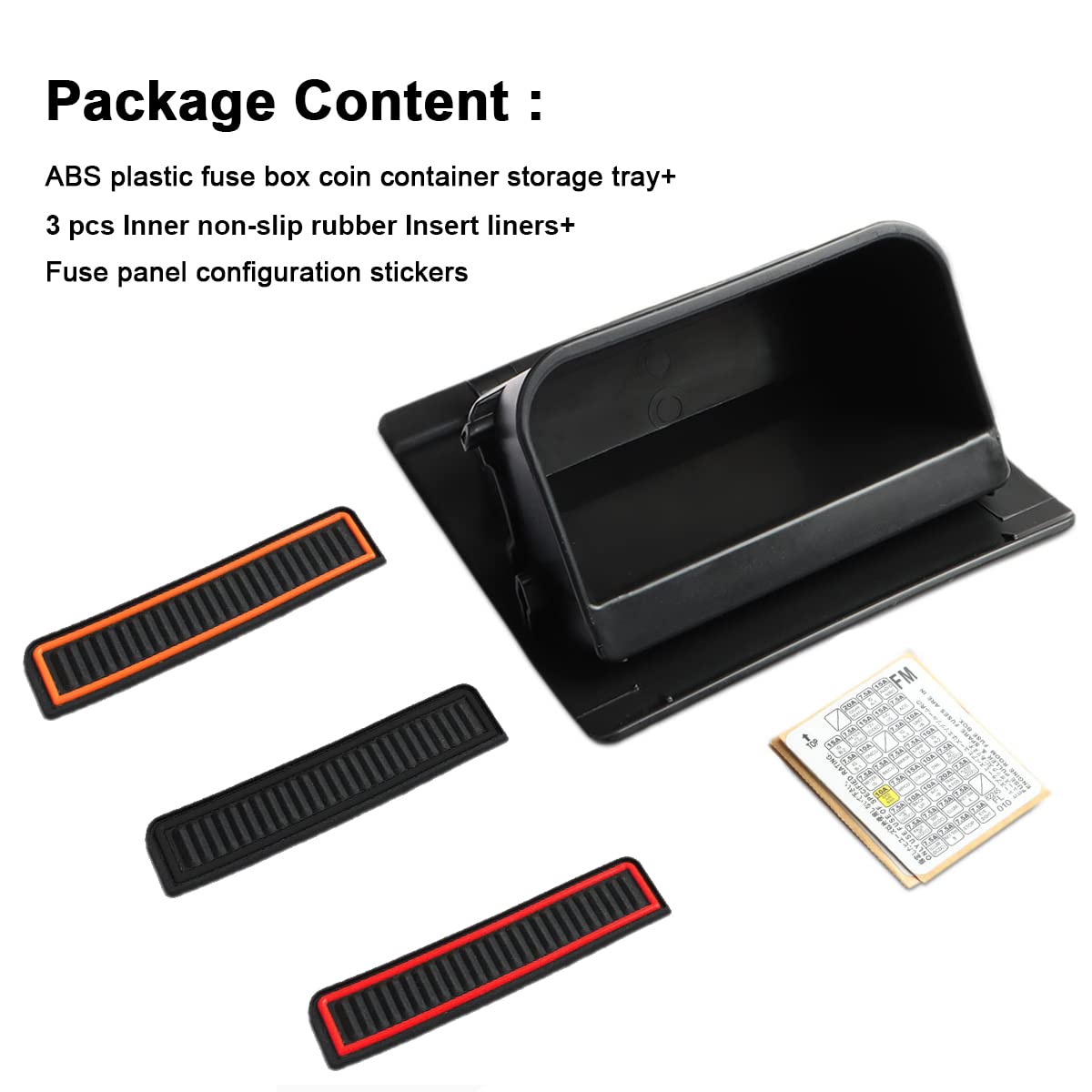 Auovo Fuse Box Coin Container Storage Tray Compatible With Subaru Crosstrek Impreza Xv Forester Legacy Outback Wrx Sti Ascent Accessories Abs Interior Inner Trim (Orange Red Black)