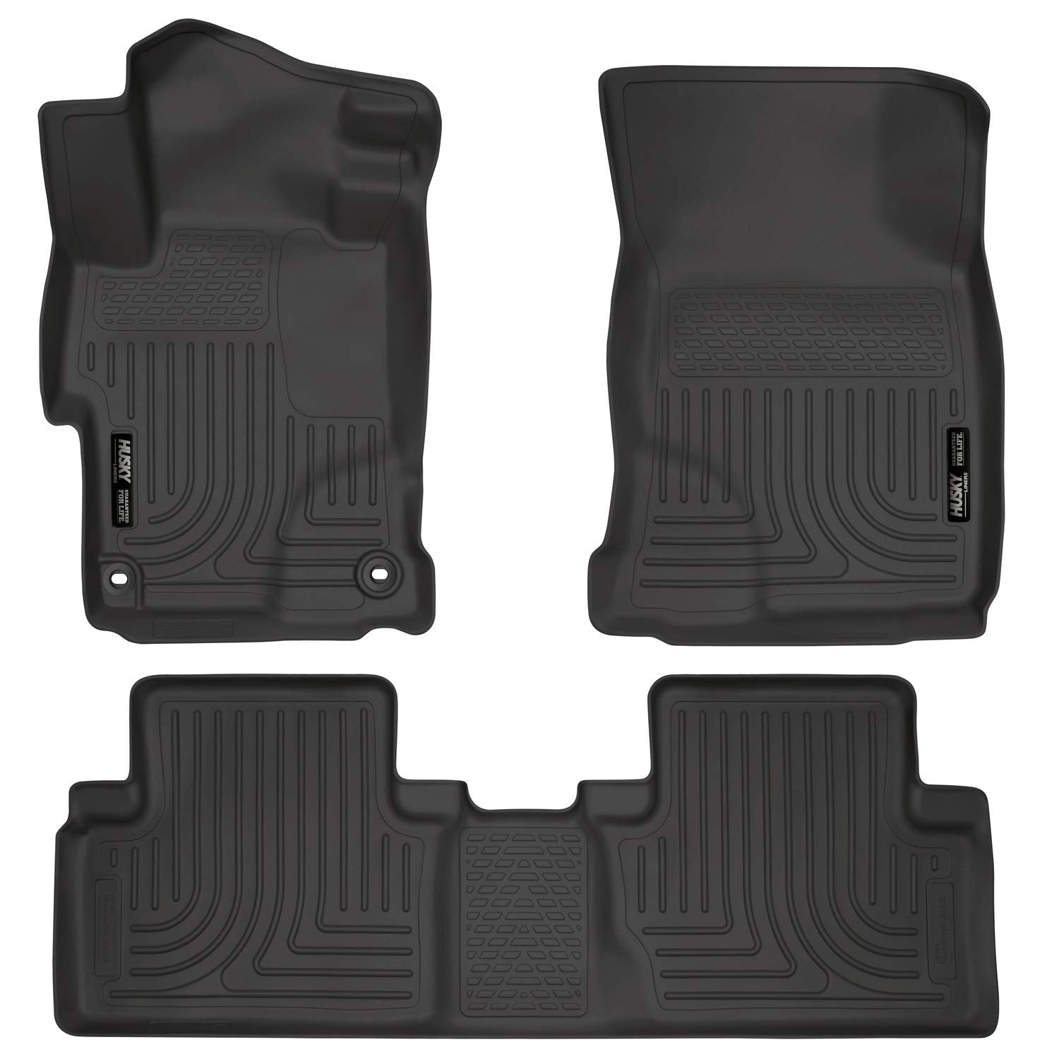 Husky Liners Weatherbeater Floor Mats | Fits 2014-2015 Honda Civic 4-Door | Front & 2Nd Row, 3-Pc Black - 99441