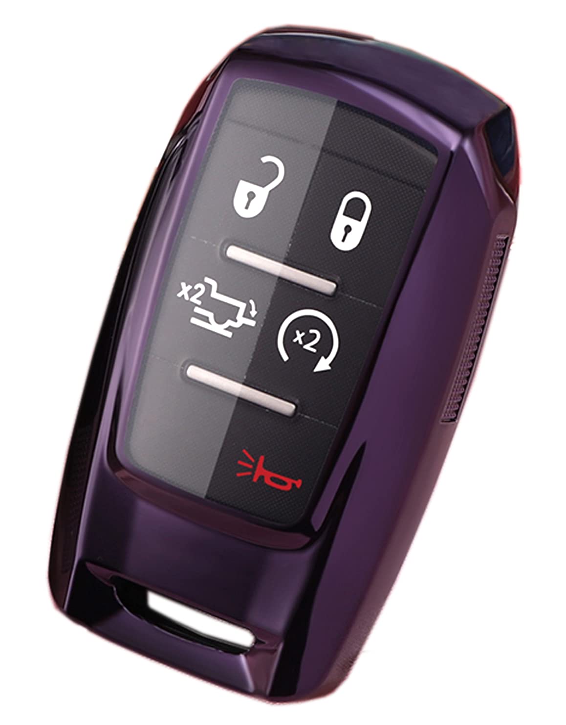 Arruweer Key Fob Cover For Ram 1500 Full Protection Soft Tpu Smart Key Case Holder Fits For 2019 2020 2021 Dodge Ram 1500 Keyles