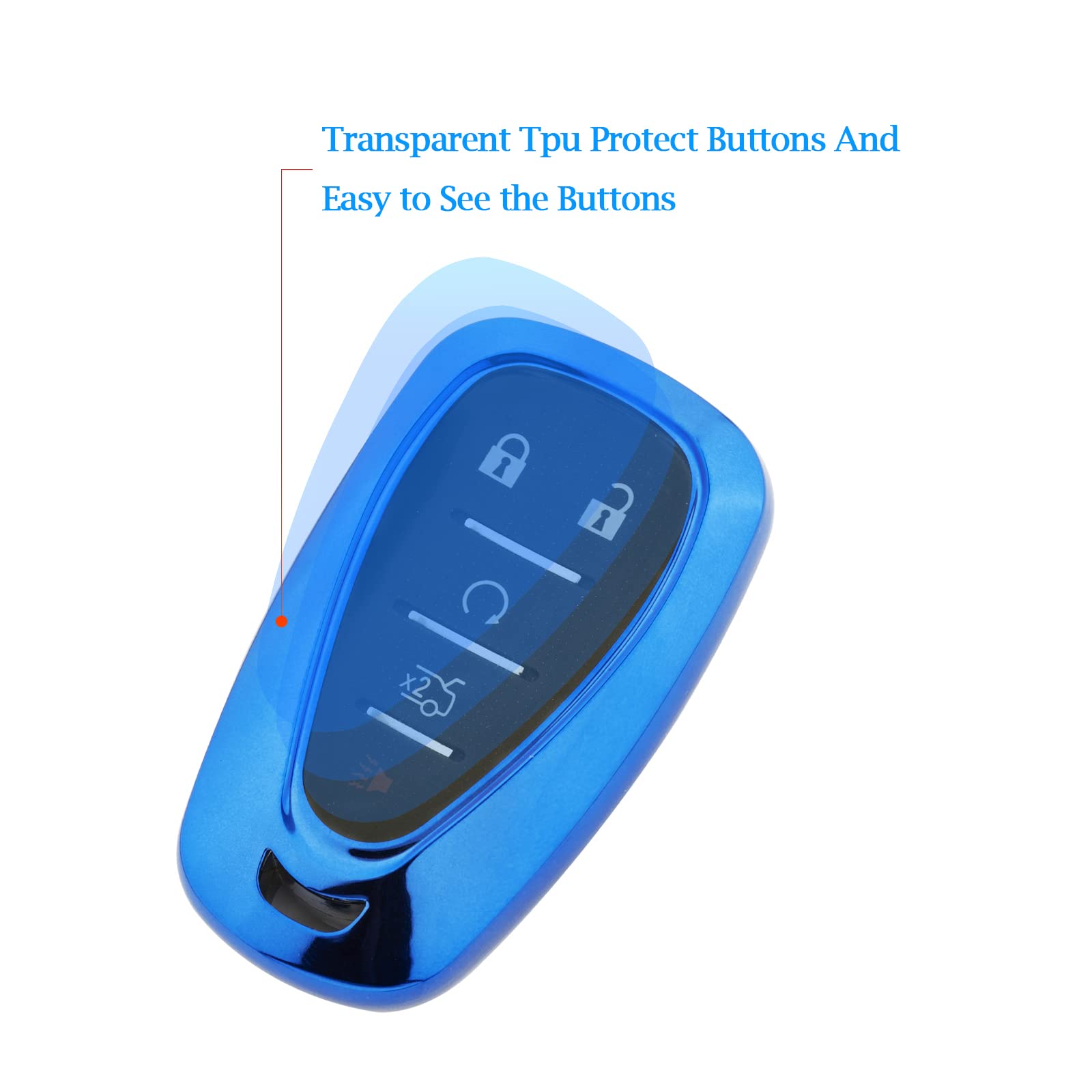 Xiyang Trade For Chevy Key Fob Cover With Keychain,Soft Tpu Full Protector Key Shell Case For Chevy Malibu Camaro Equinox Blazer