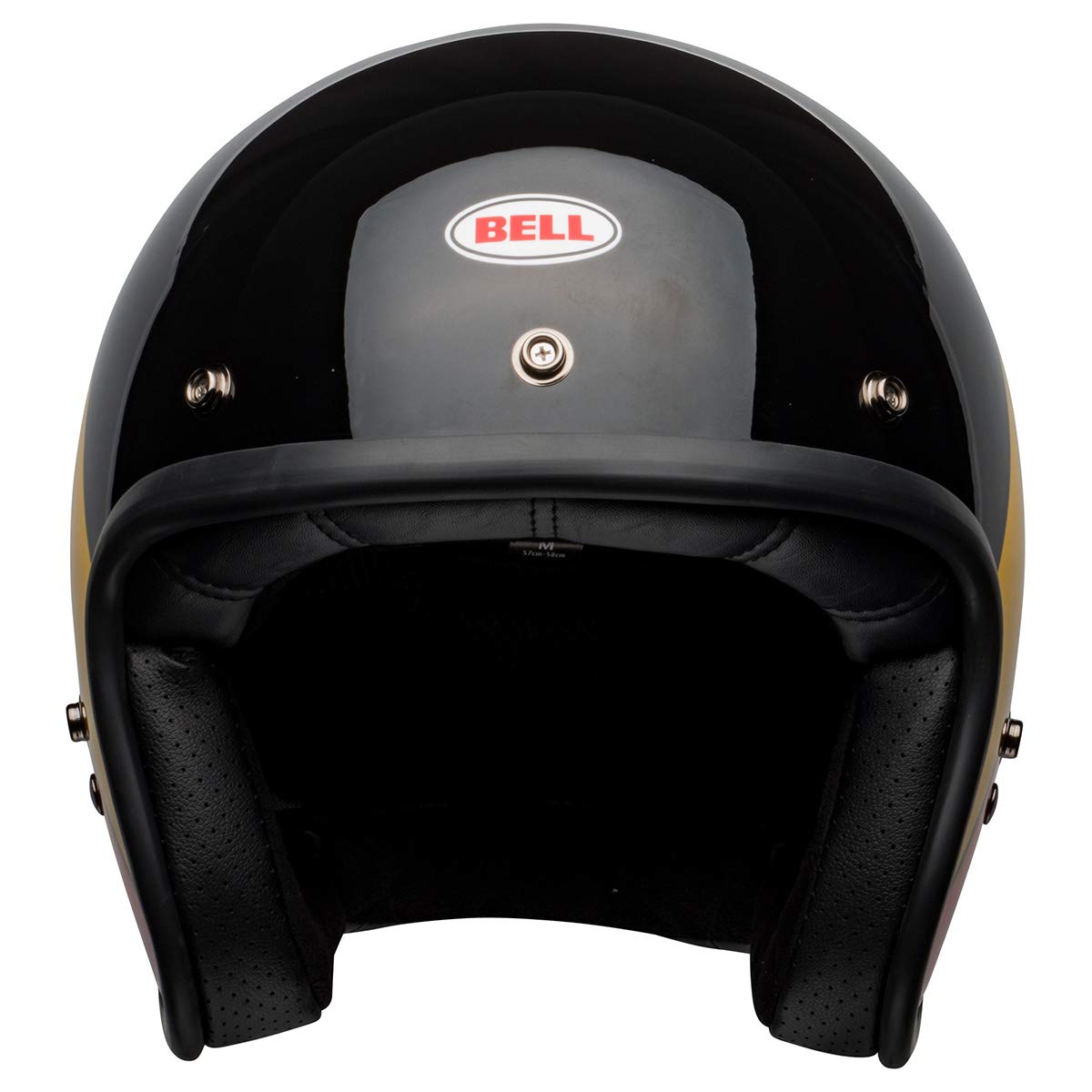 Bell Custom 500 Open-Face Motorcycle Helmet (Riff Gloss Black/Yellow/Orange/Red - Small)