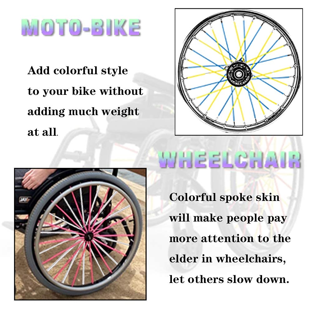 Worldmotop Mixed 72Pcs Dirt Bike Spoke Covers Wheel Spoke Wraps Wheel Rim Spoke Skins Universal Replacement For Yamaha Honda Bmw