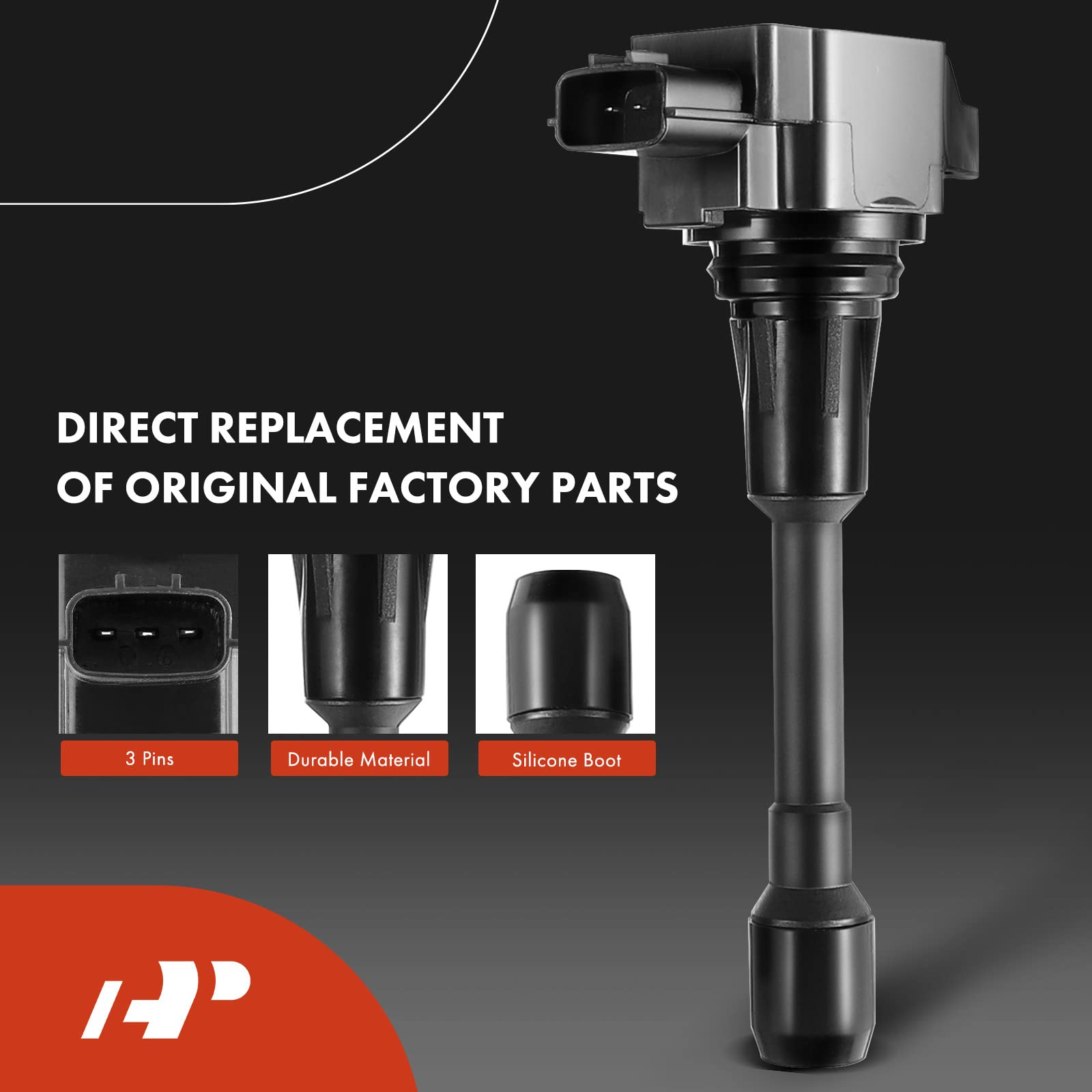 A-Premium Set Of 4 Ignition Coil Pack And Iridium Spark Plugs Compatible With Nissan Altima Rogue Pathfinder Sentra Versa X-Trai