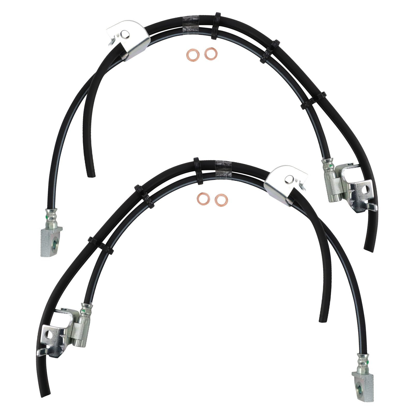 Trq Front Brake Hose Set Compatible With 2002-2006 Ford Expedition Lincoln Navigator