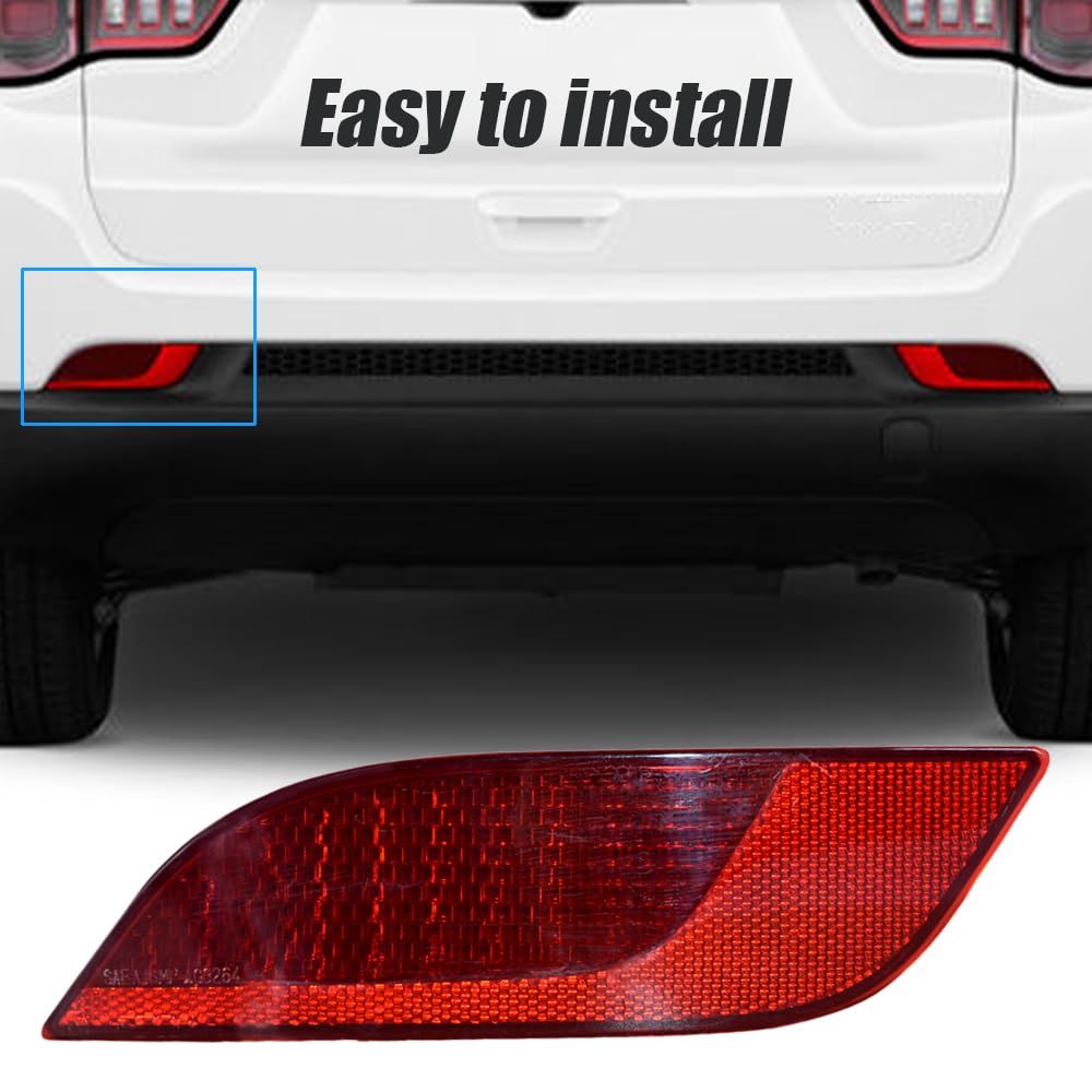 Rear Bumper Reflector Front Left Driver Side Fits For 2017-2019 Jeep Compass Replaces Ch1184106 55112679Aa