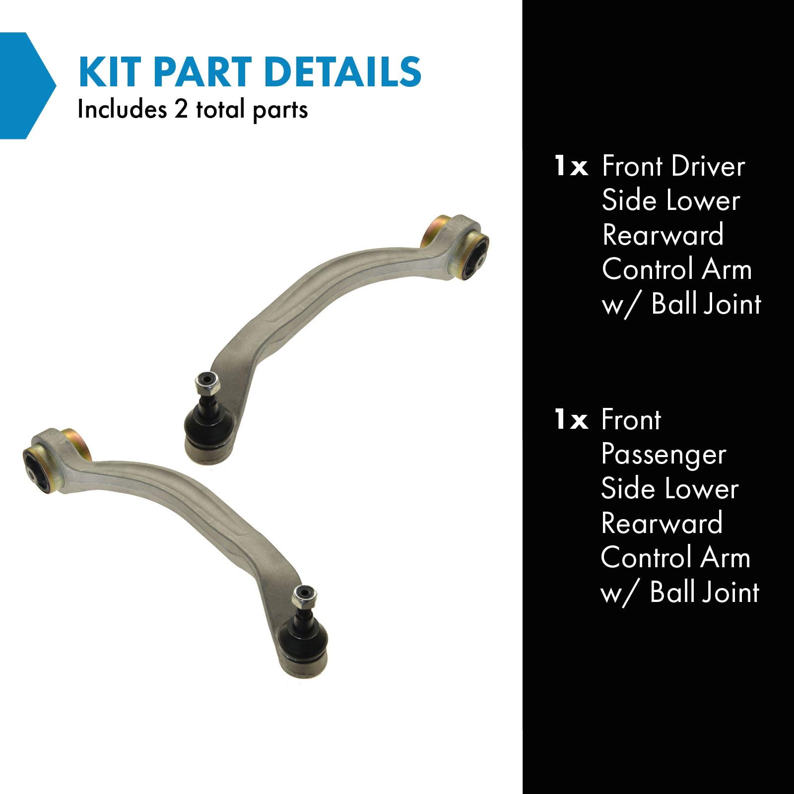 Trq Front Lower Control Arm With Ball Joint Set Compatible With 96-09 Audi 98-05 Volkswagen