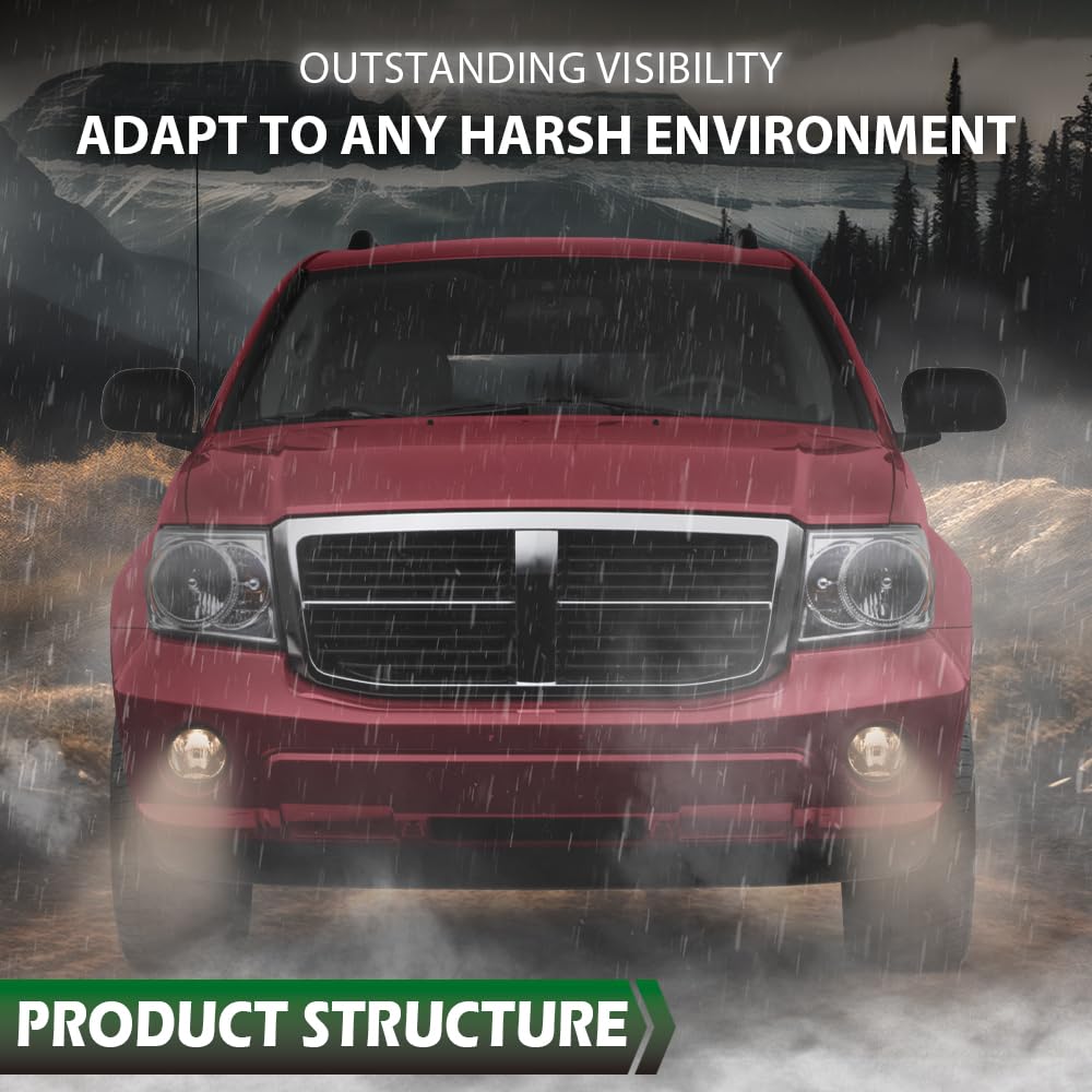 Grand Orange Fog Lights Compatible With Jeep Grand Cherokee 2005-2010 /Fit Jeep Commander 06-10 /Fit Dodge Dakota 2005-2009 Clea