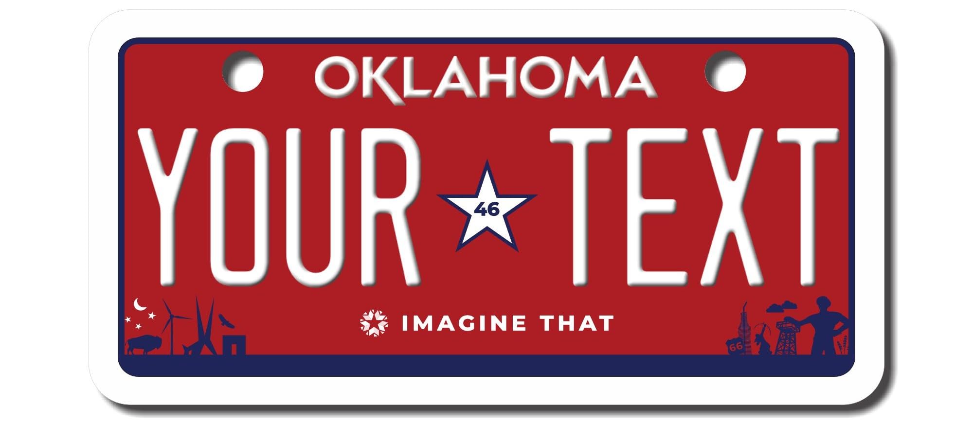 Teamlogo - Personalized Oklahoma License Plate - Custom Aluminum Name, Text, Or Number Plate - Customized License Bike Accessori