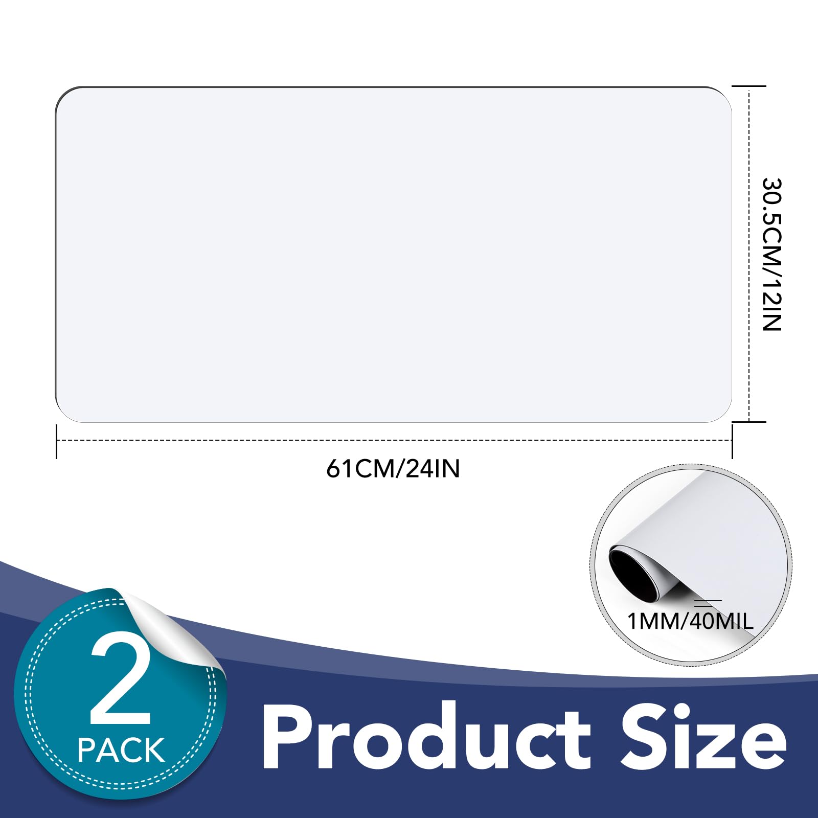 Diymag 2Pcs Blank Car Magnets, 24X12 Inch Car Door Magnets Signs Rounded Corners Flexible Magnetic Bumper Sticker To Advertise C