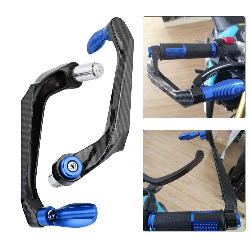 Kimiss Universal 7/8In 22Mm Cnc Aluminum Handlebar Brake Clutch Lever Hand Guard Protector For Motorcycle, Motorbike, Scooters, Electric Cars, Mountain Bikes(Blue)