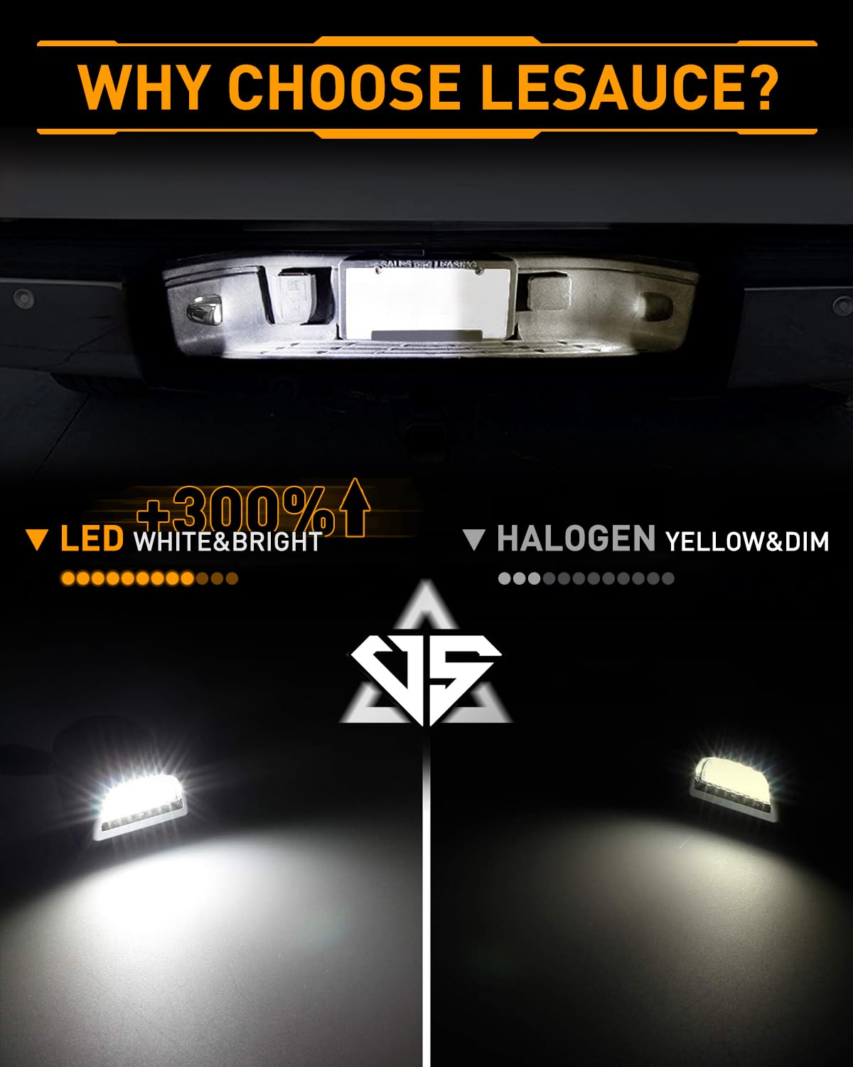 Lesauce Full Led License Plate Light Chrome Housing Tag Lamp Assembly Replacement For Chevy Silverado 1500 2500 3500 Suburban Ta