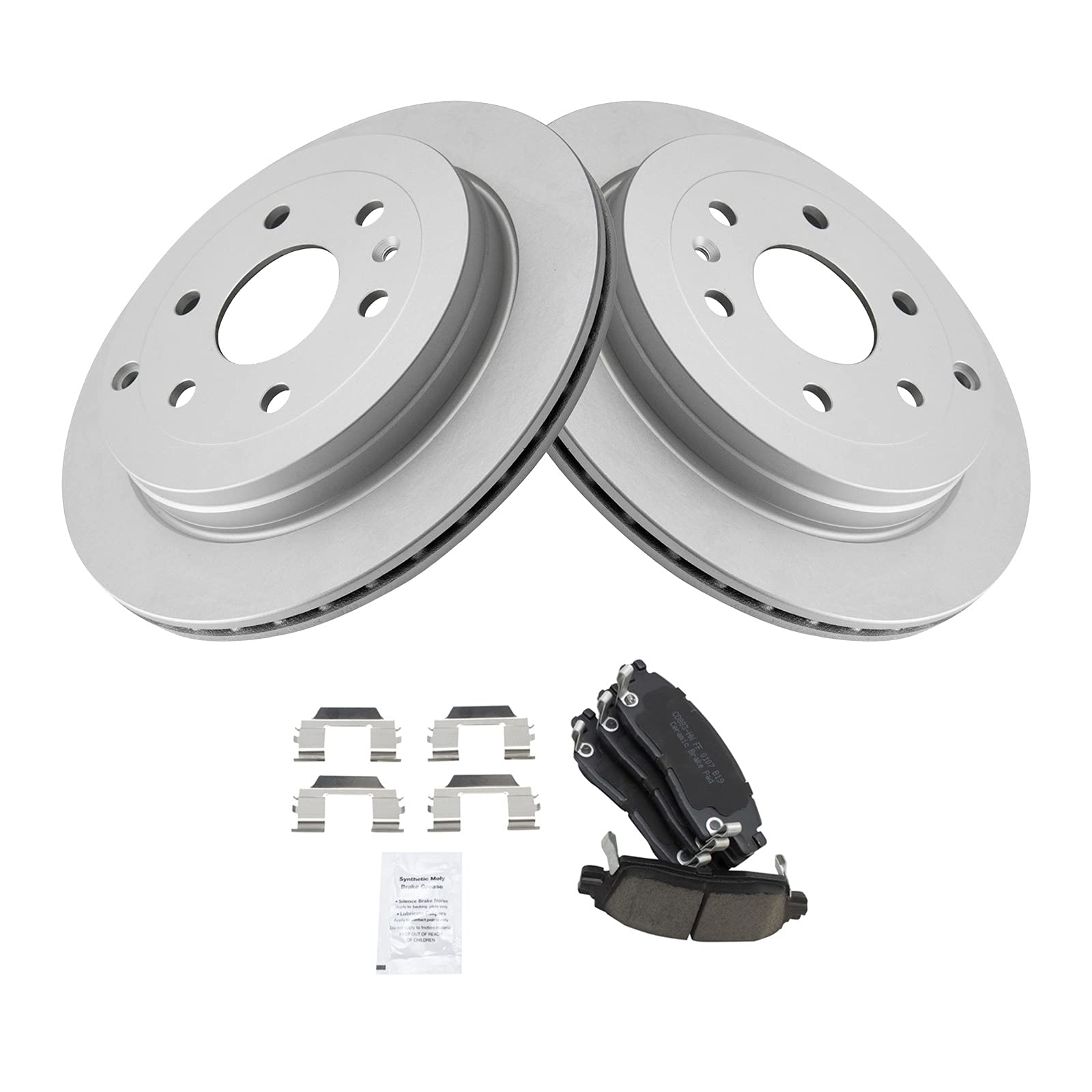Trq Rear Metallic Brake Pads & G-Coated Rotors Kit For Buick Chevy Gmc Saturn