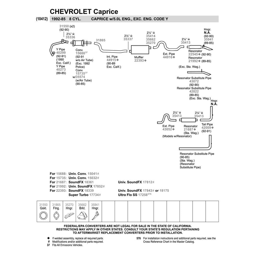 Walker Soundfx 18339 Direct Fit Exhaust Muffler 2.5 Inlet (Id) 2.5 Outlet (Id) For Chevrolet Caprice