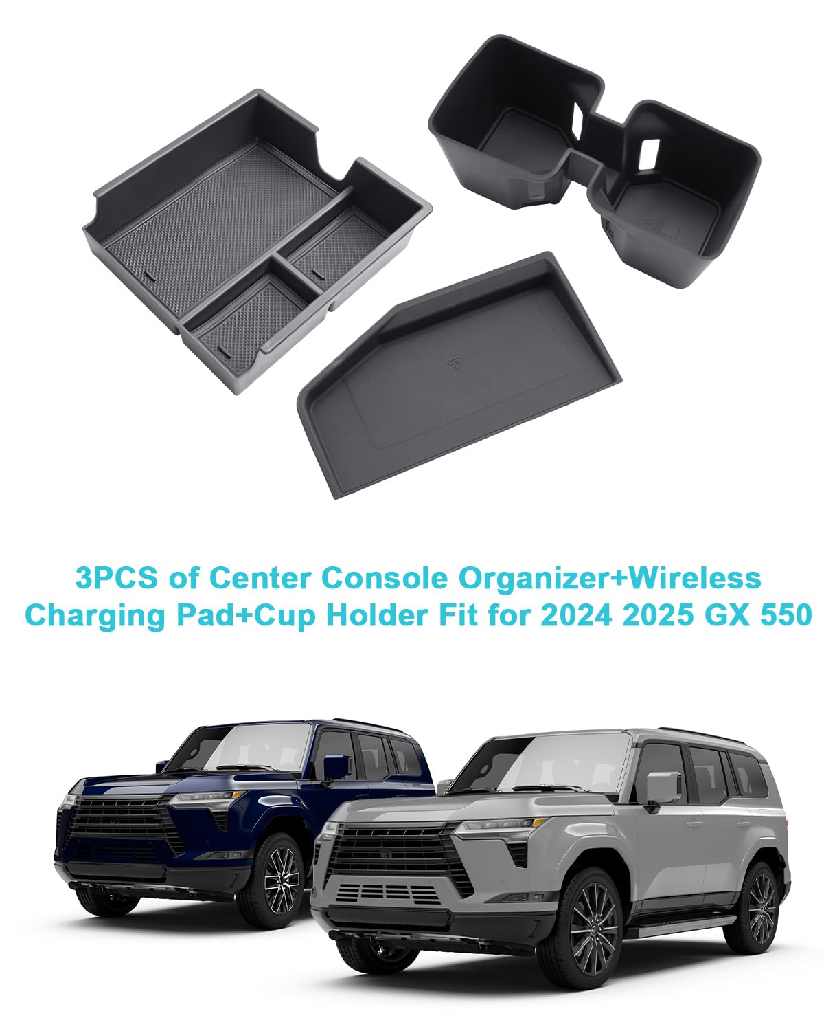 Cdefg 3Pcs Compatible With 2024 2025 Lexus Gx 550 Center Console Organizer Tray Gx 550 Accessories Middle Console Cup Holder Wir