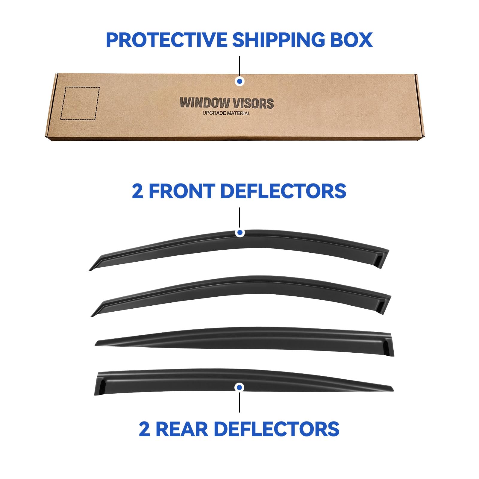 Window Visors Rain Guards for 2019-2025 Nissan Altima, Out-Channel Window Vent Wind Deflectors Visors Shades for 19-25 Altima