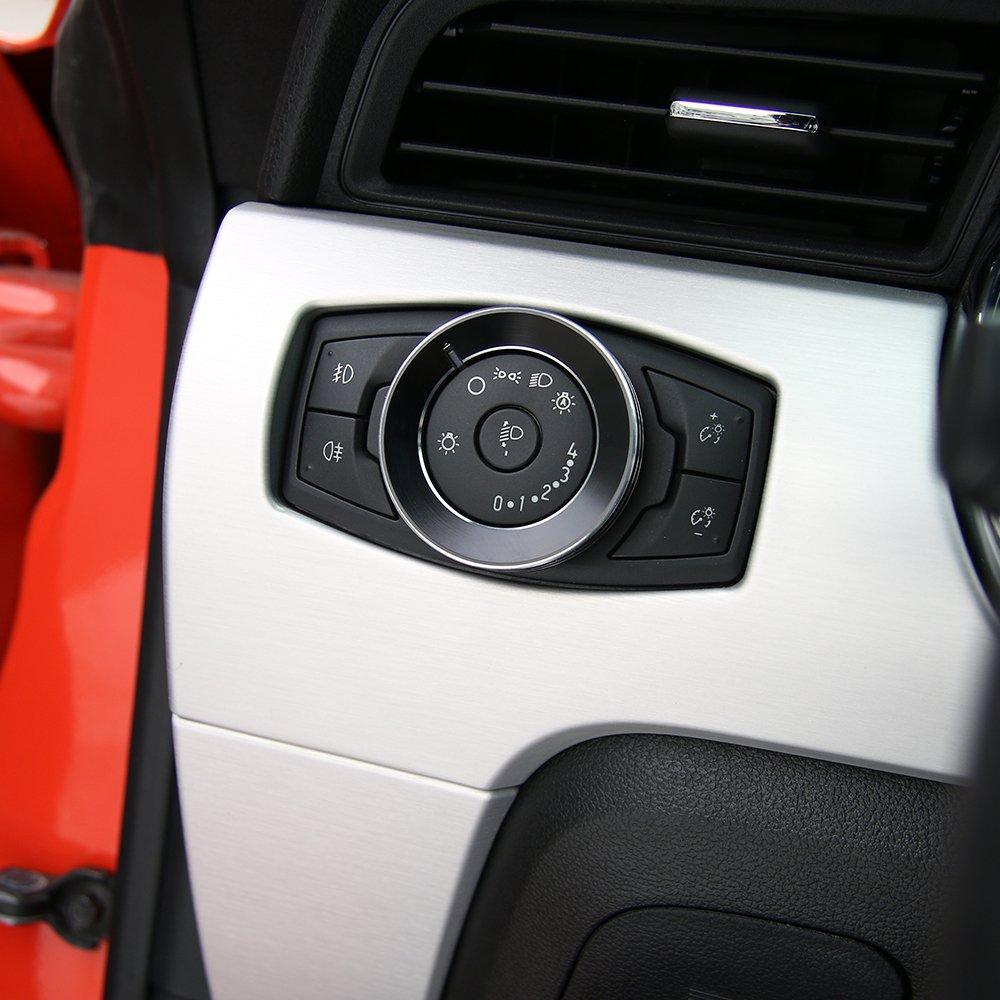 Keptrim For F150 Mustang Headlight Switch Knob Button Trim For Ford F150 Mustang 2015-2020, Black Aluminum, 1Pc
