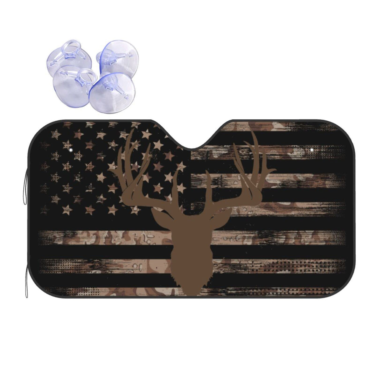 American Flag Camouflage Car Windshield Sunshade Front Window Sun Visor Protector Foldable Shield Cover for Truck SUV