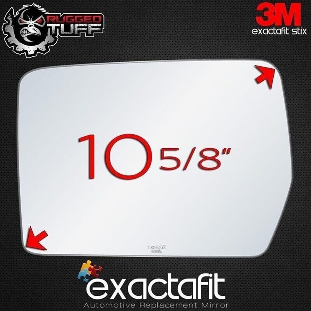 Exactafit 8615L Driver Side Mirror Glass Replacement Repair Compatible With 2004 2005 2006 2007 2008 2009 2010 Ford F150 F-150 P