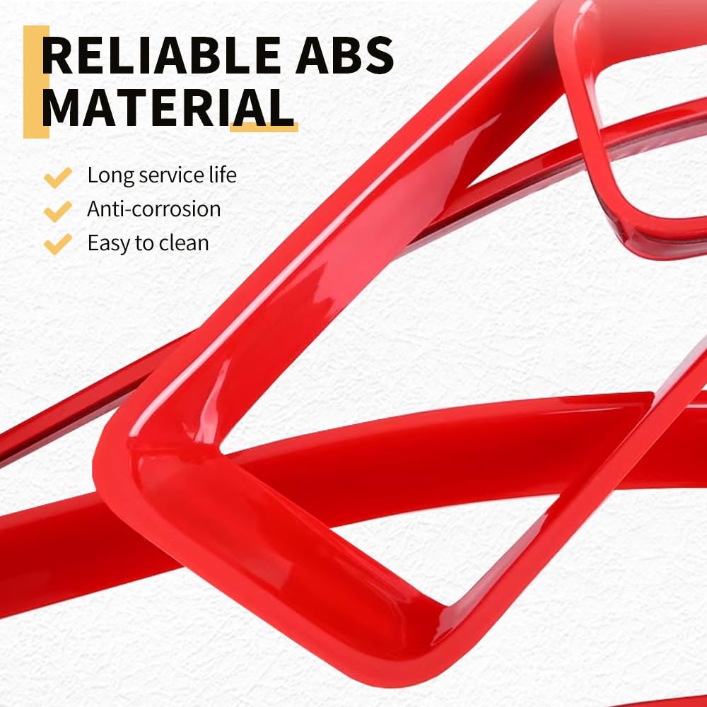 MAXDOM Grille Inserts Headlight Covers Set Fits for (2018-2023) Wrangler JL and Gladiator JT partial models Part#6KM35MRCAA (Red