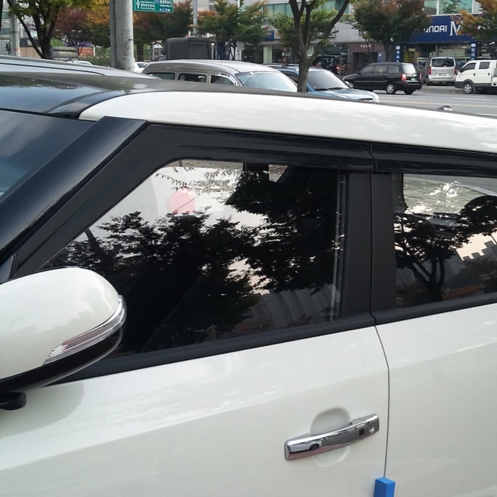 Autoclover Tape-On Rain Guards Window Visors 4 Pcs Set For Kia Soul 2009 2010 2011 2012 2013 / Window Deflectors, Out-Channel Ve