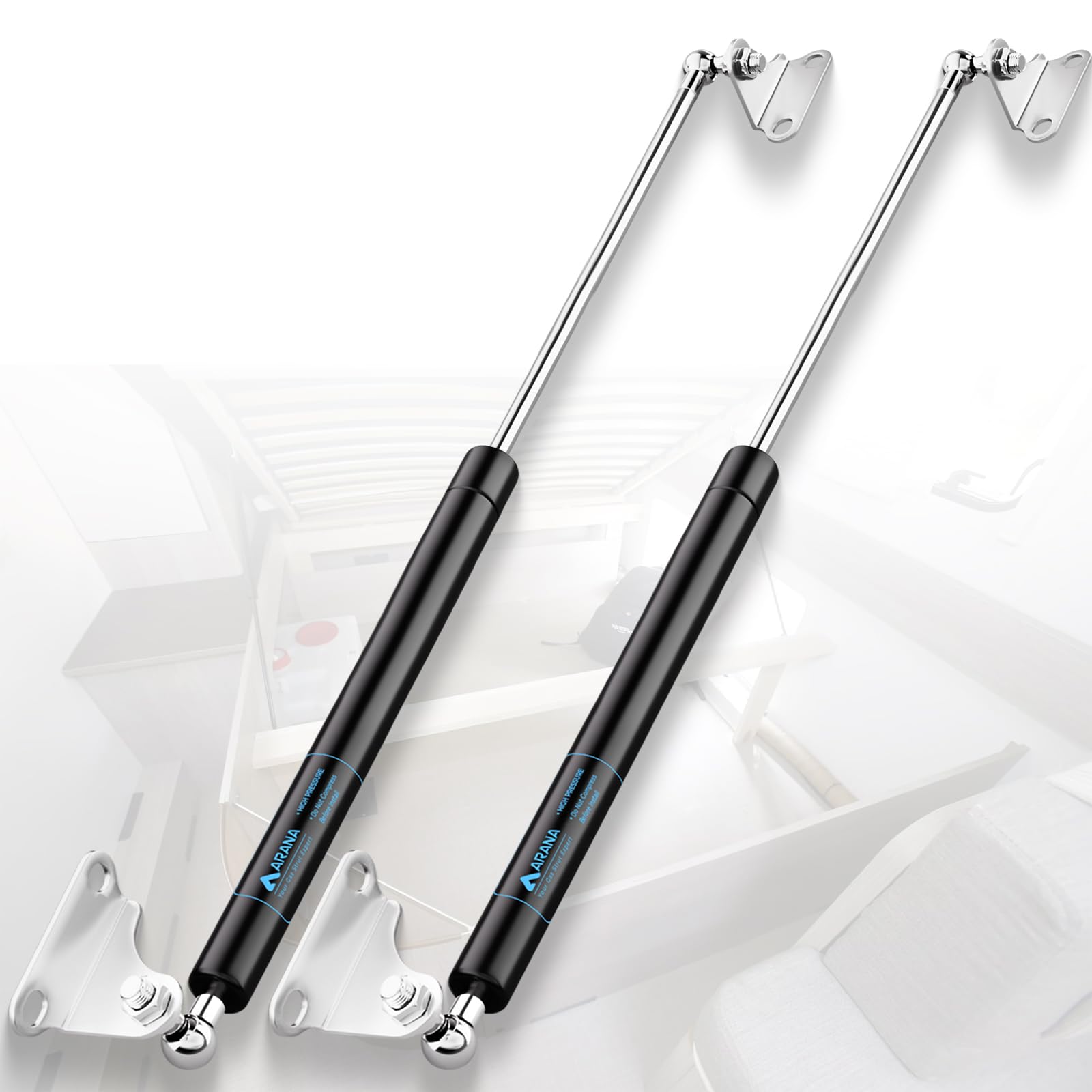 Arana Gas Struts 28 Inch 250Lb Gas Springs Shock Props, 28'' Lift Support With Mounting Brackets For Heavy Duty Lid Muphy Queen