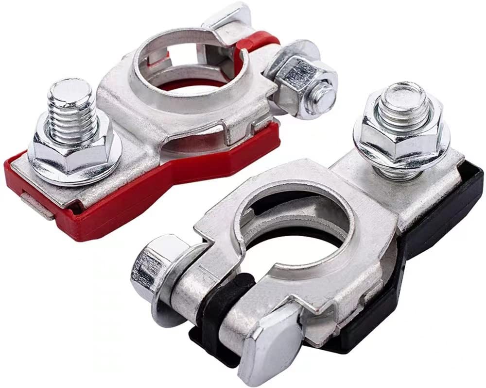 Battery Terminal Connectors(1 pair), Positive & Negative Auto Battery Cable Terminal Top Post With plastic bottoms,Automotive Ac