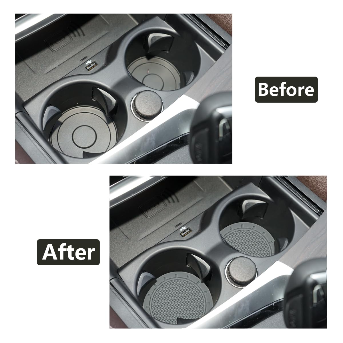 Cup Holder Coaster, 4 Pack 2.75 Inch Diameter Pvc Non-Slip Universal Insert, Durable Car Accessory For Most Interiors, Suitable