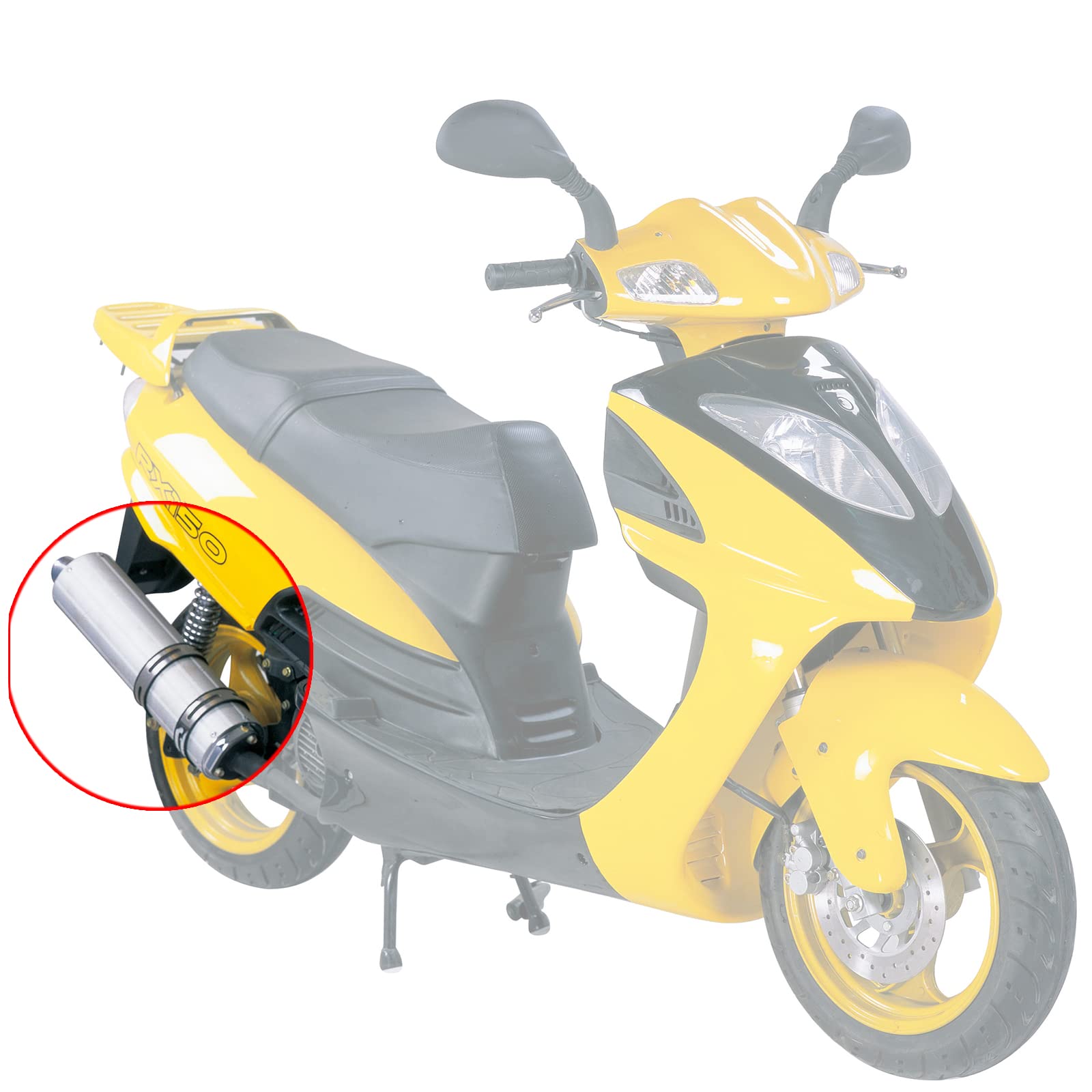 Minho Motorcycle Exhaust Muffler Silencer Pipe Fit For Chinese Gy6 Scooter Mopeds Jonway 125Cc 150Cc