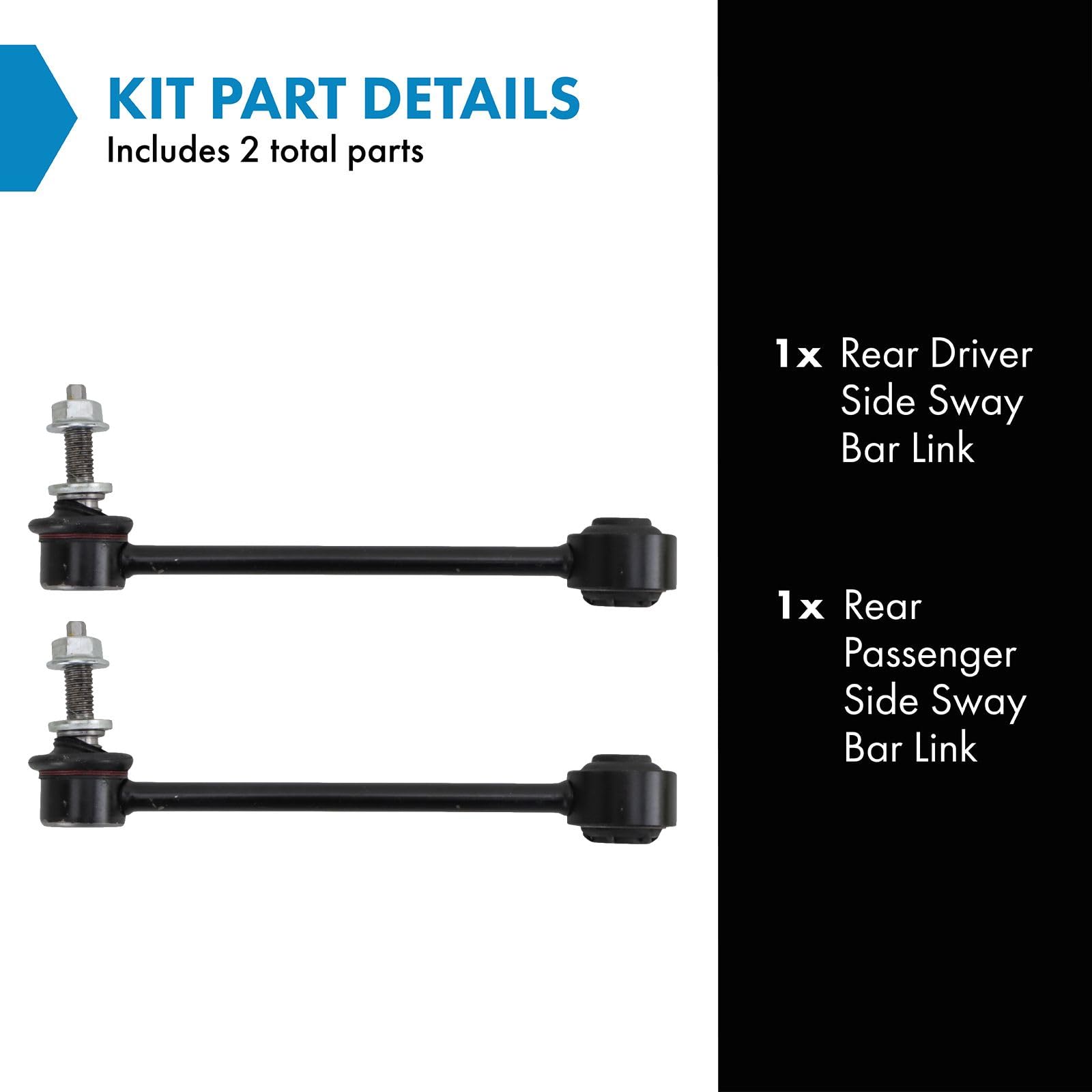 Trq Rear Sway Bar Stabilizer Link Set Compatible With 2018-2023 Chevrolet Equinox Gmc Terrain