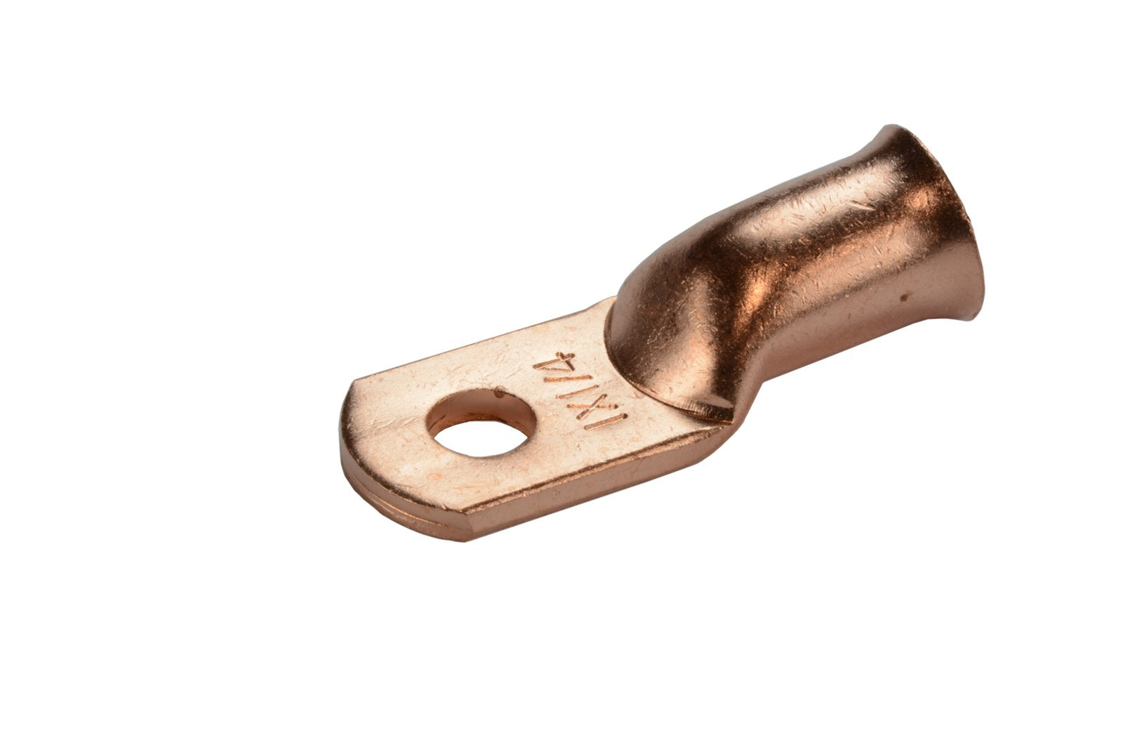 Temco 10 Pack Bare Copper Welding Battery Cable Ends, Lugs Terminal 1 Awg 1/4'' Hole (6 Awg To 1/0 Awg Options Available)