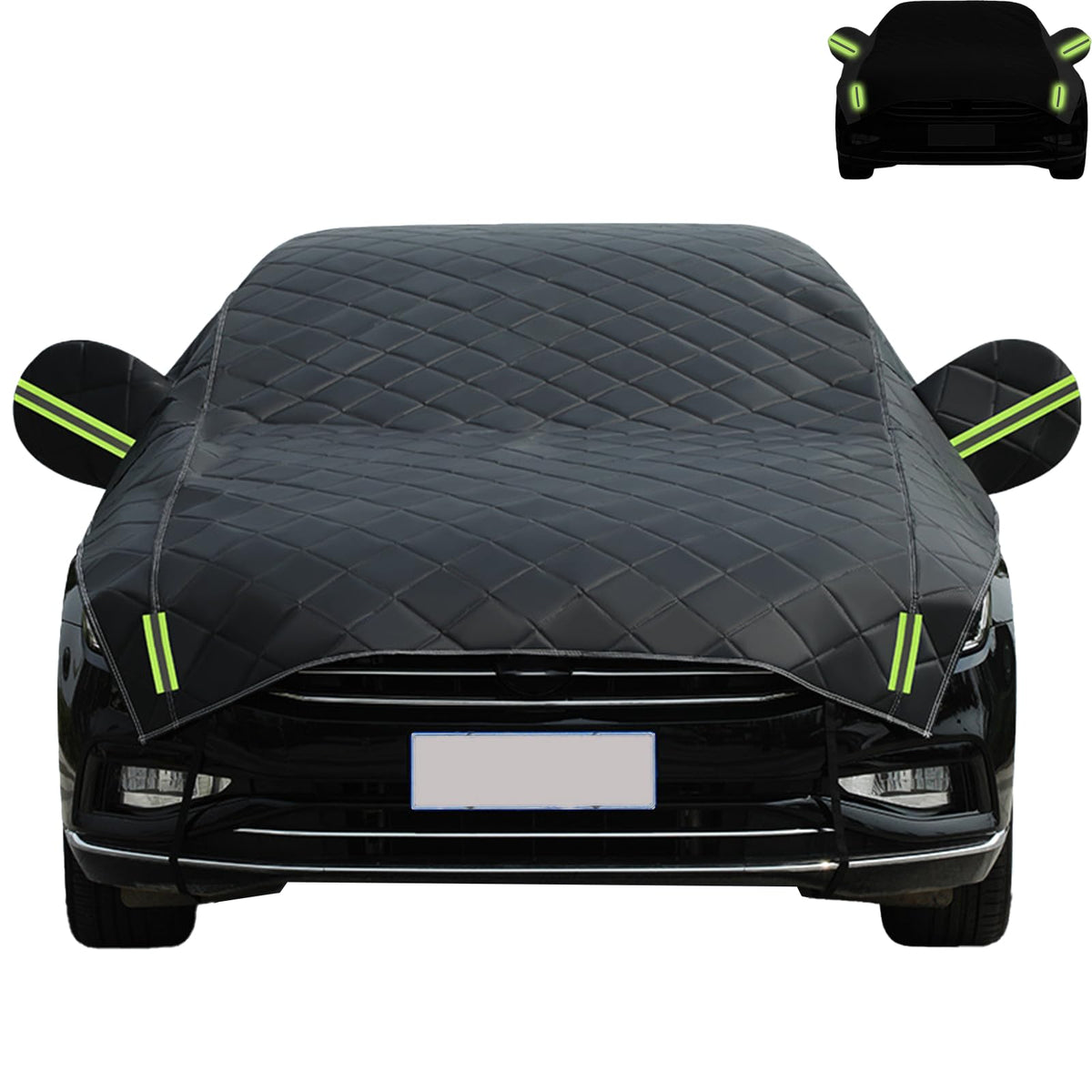 Hail Protector Car Cover,5-Layer Padded Anti-Hail Car Cover, Heavy Duty Waterproof SUV/Sedan Protector with Reflective Strips, U