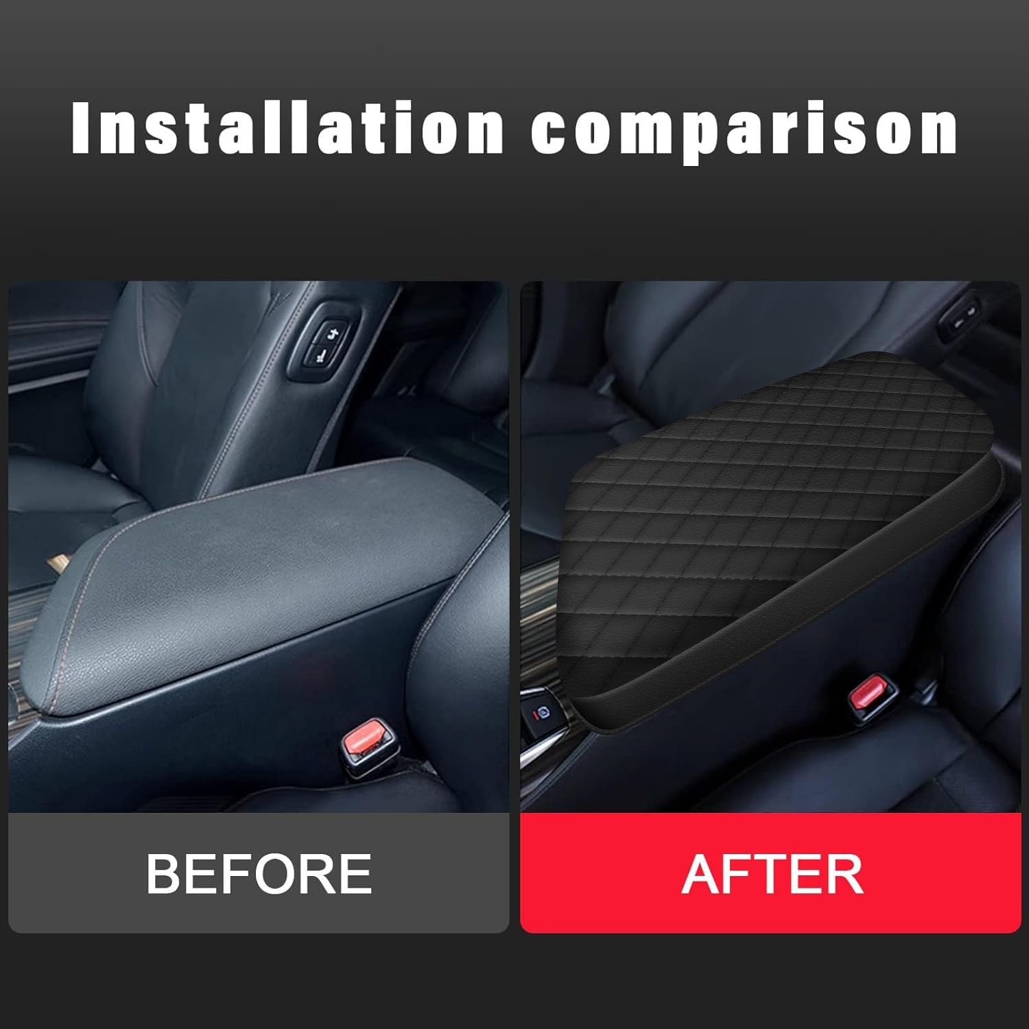 Aomsazto Heightening Armrest Pad For 2018-2024 Toyota Camry Black Color